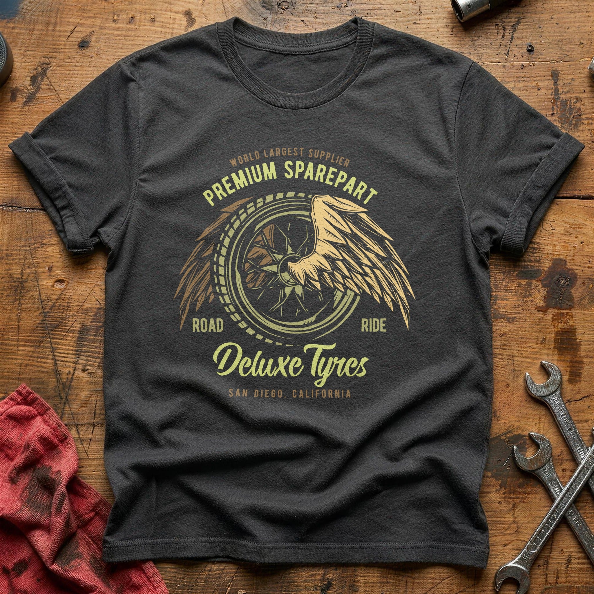 Premium spare parts deluxe tyres T-Shirt - Charcoal