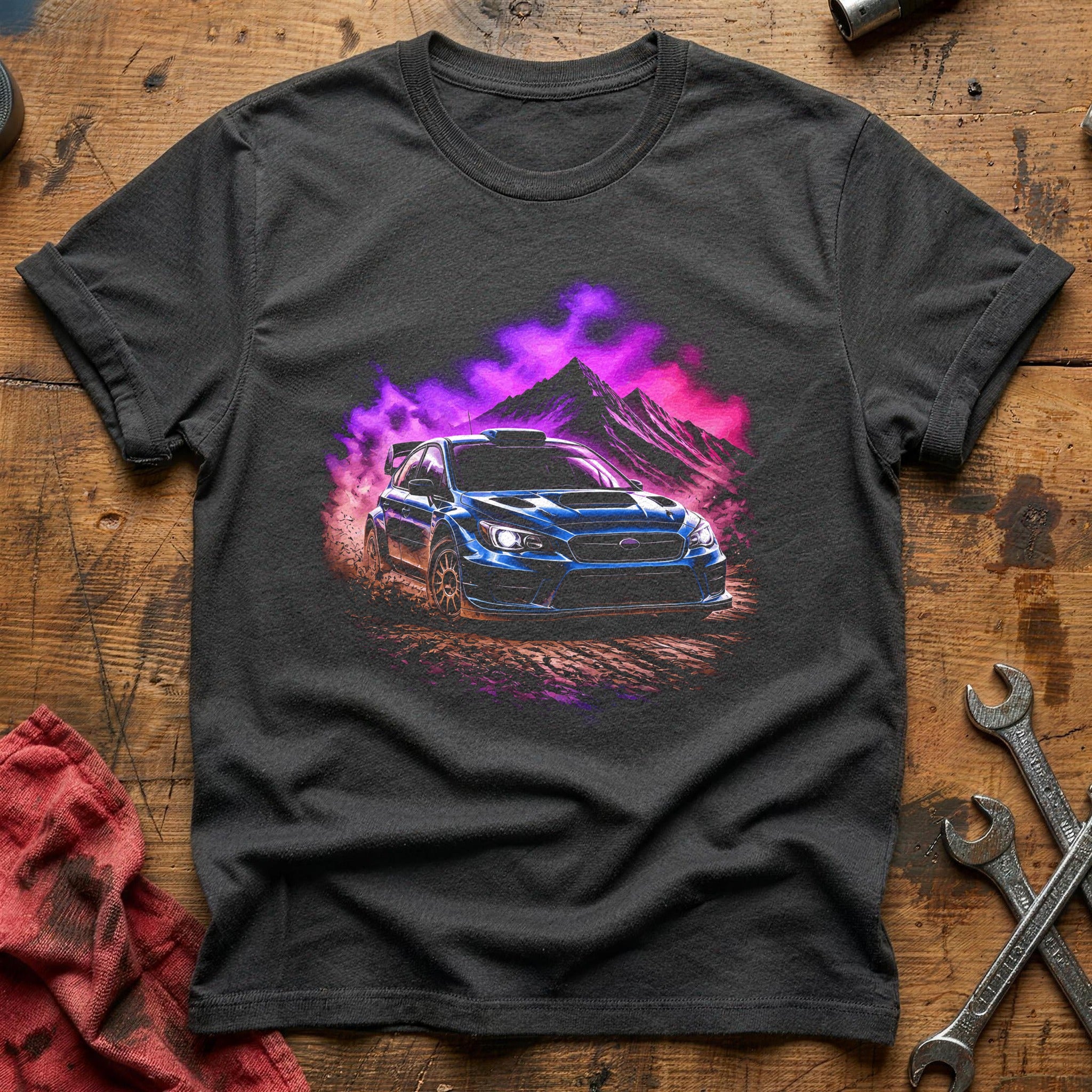 Rally Car Mountain T-Shirt - Charcoal