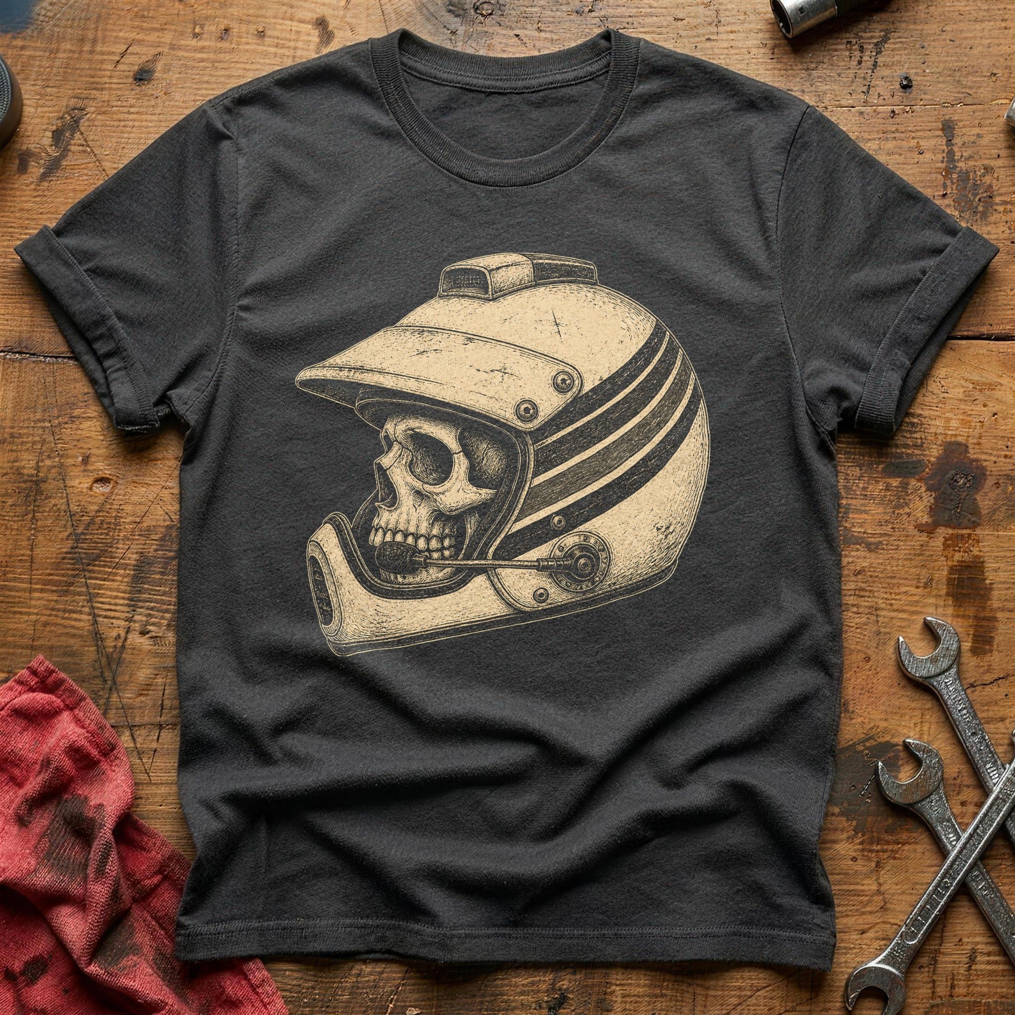 Rally Helmet Bones T-Shirt - Charcoal