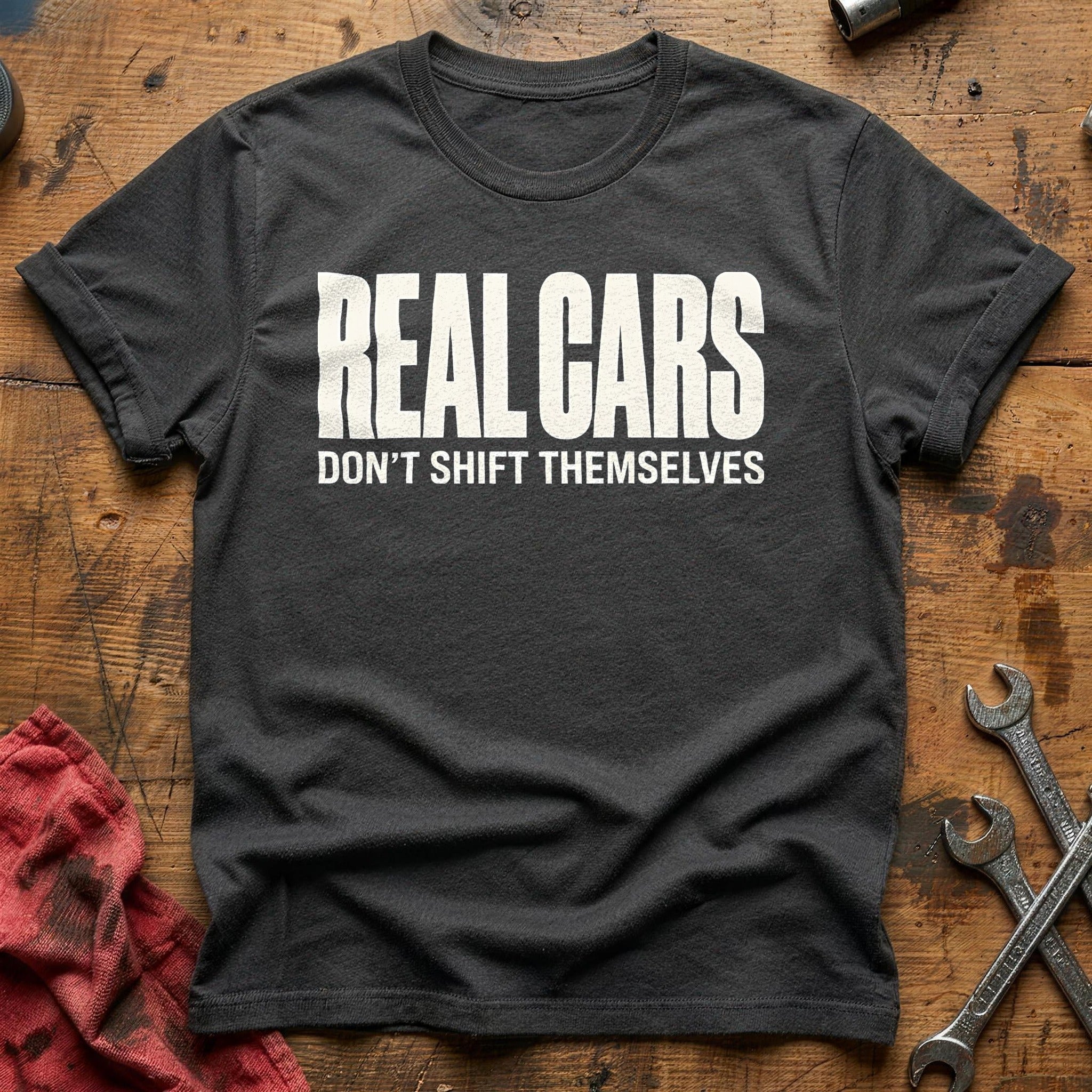 Real Cars Dont Shift Themselves 73 T-Shirt - Charcoal