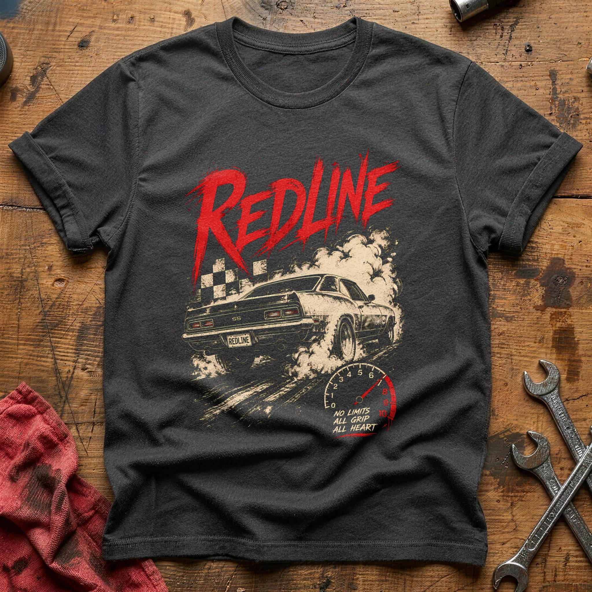 Redline Grunge 22 T-Shirt - Charcoal