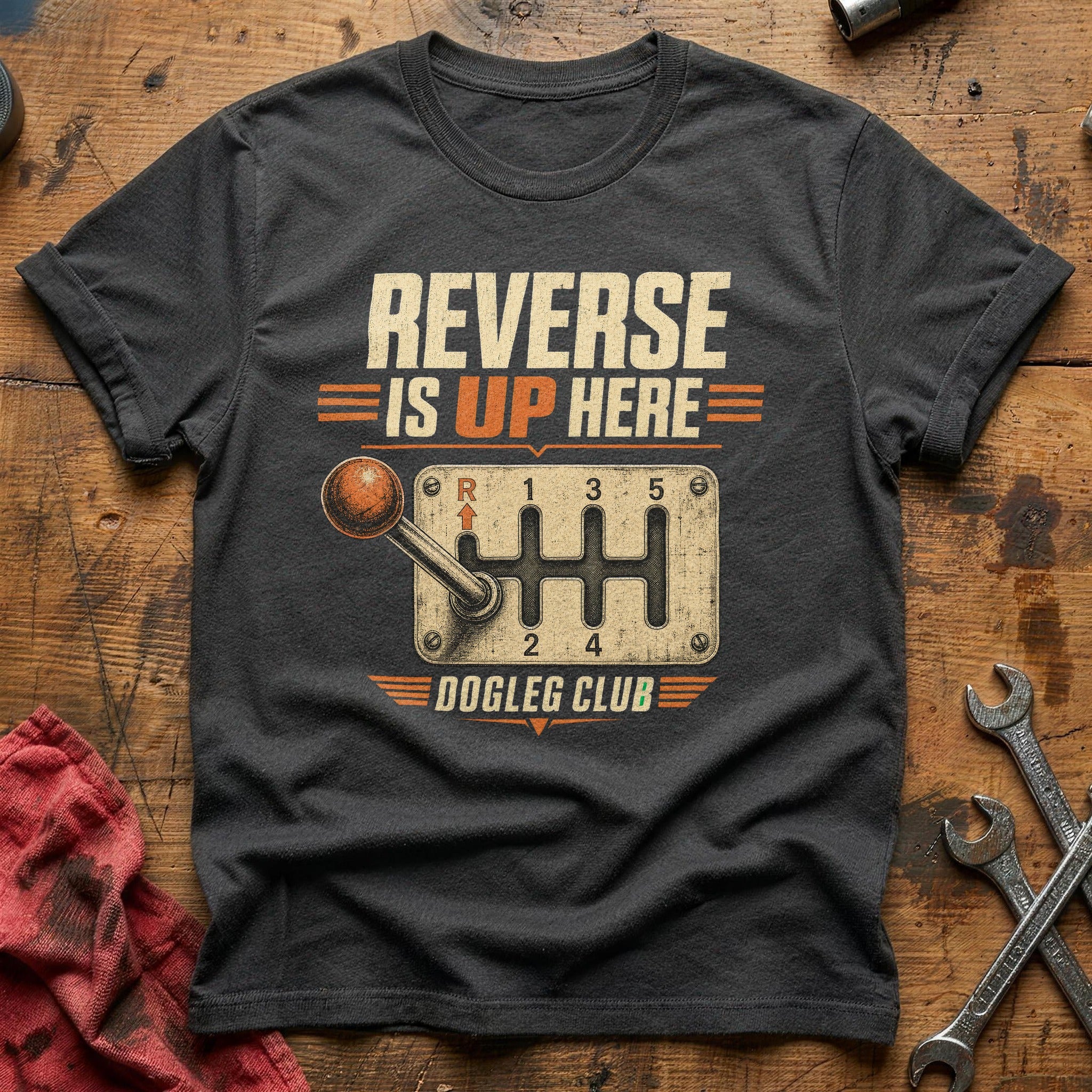 Reverse is Up Here T-Shirt - Charcoal