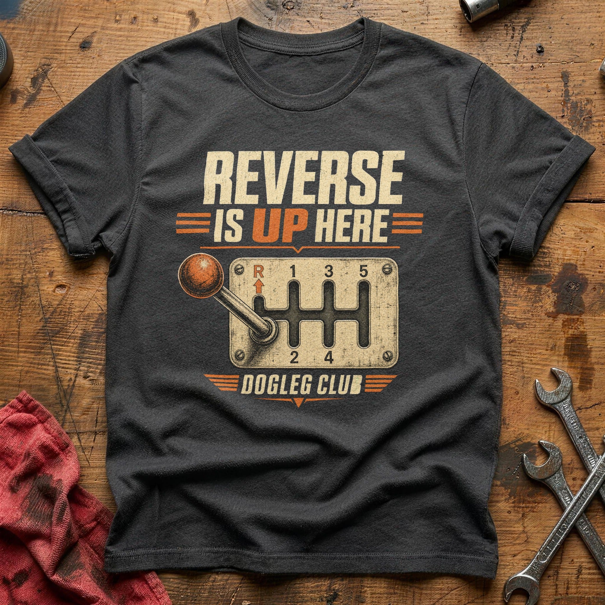 Reverse is Up Here T-Shirt - Charcoal