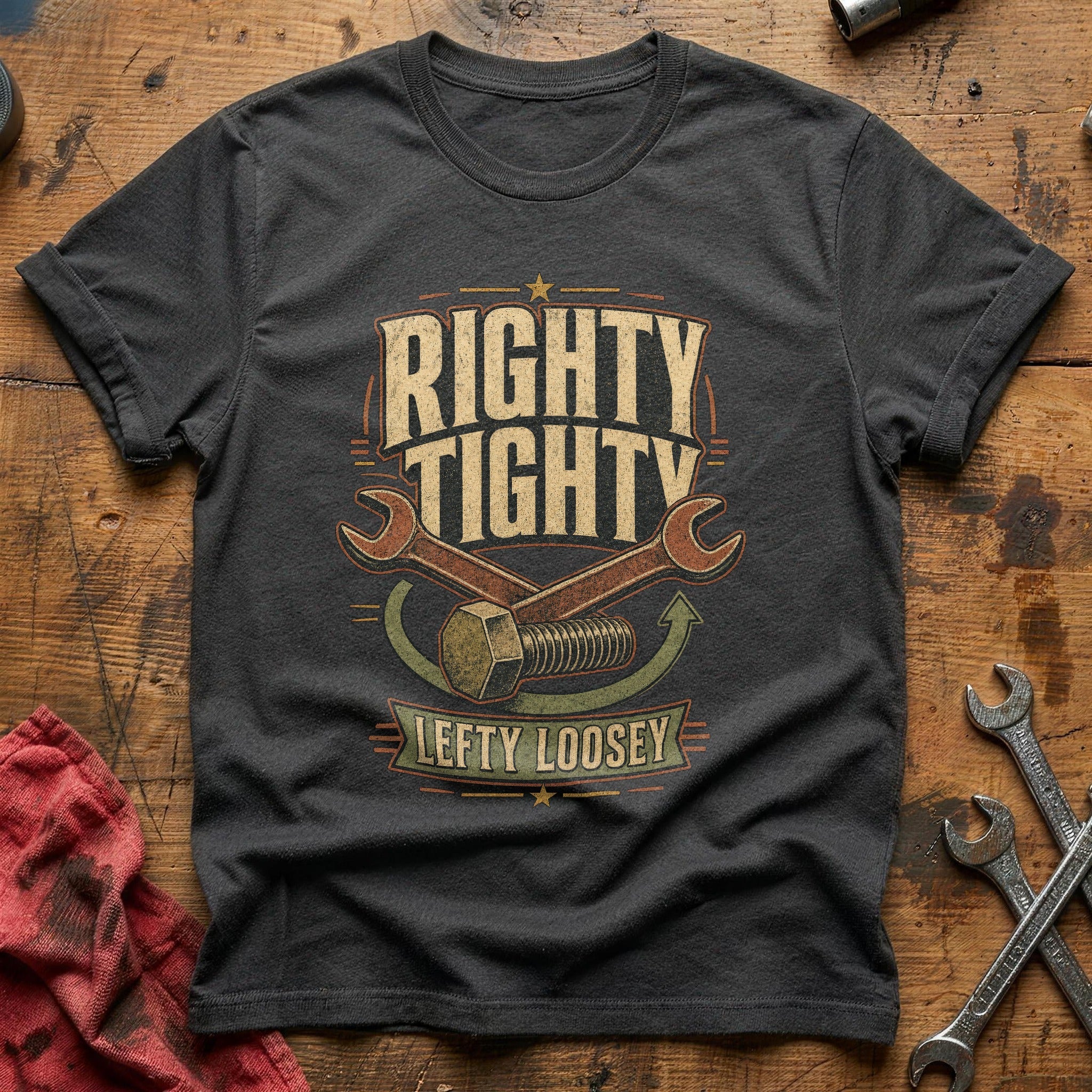 Righty Tighty Lefty T-Shirt - Charcoal