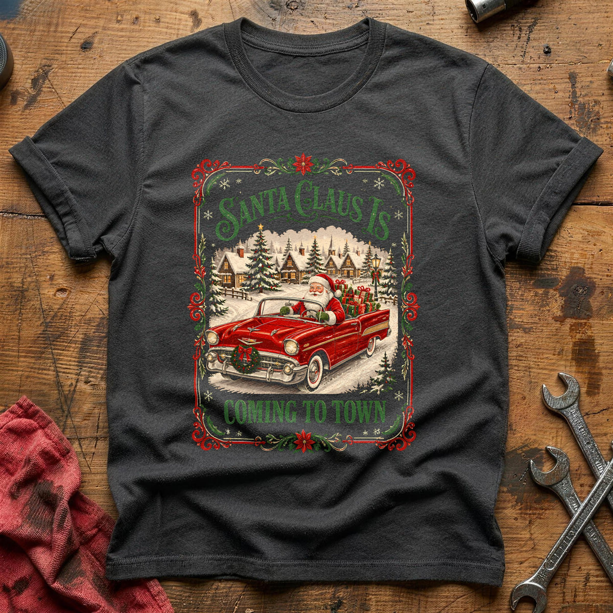 Santa Claus Is Coming To Town 88 T-Shirt - Charcoal