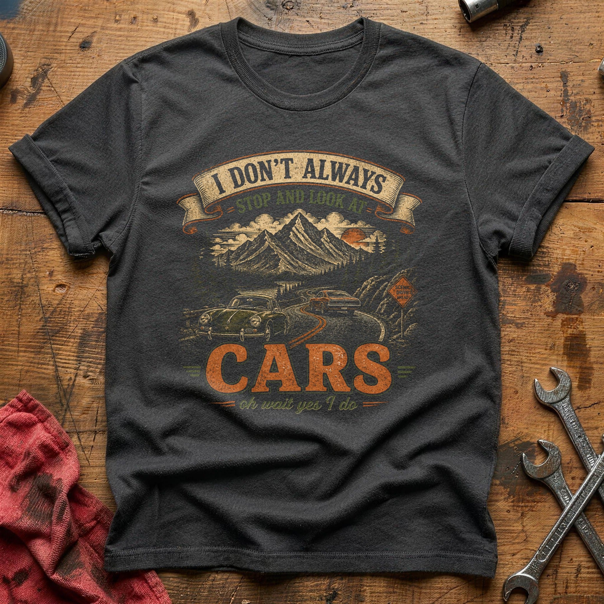 Scenic Drive Ahead T-Shirt - Charcoal