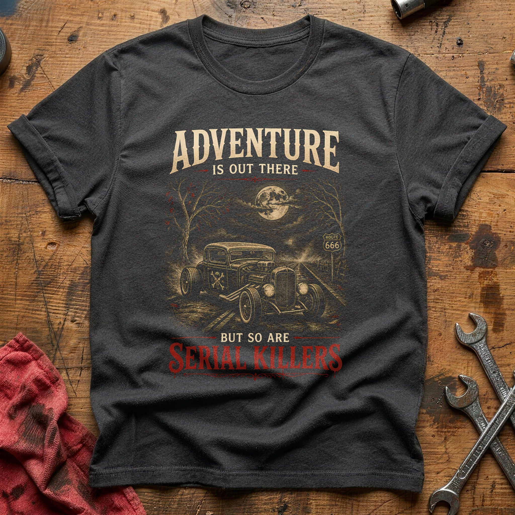 Serial Killers Engraving 83 T-Shirt - Charcoal