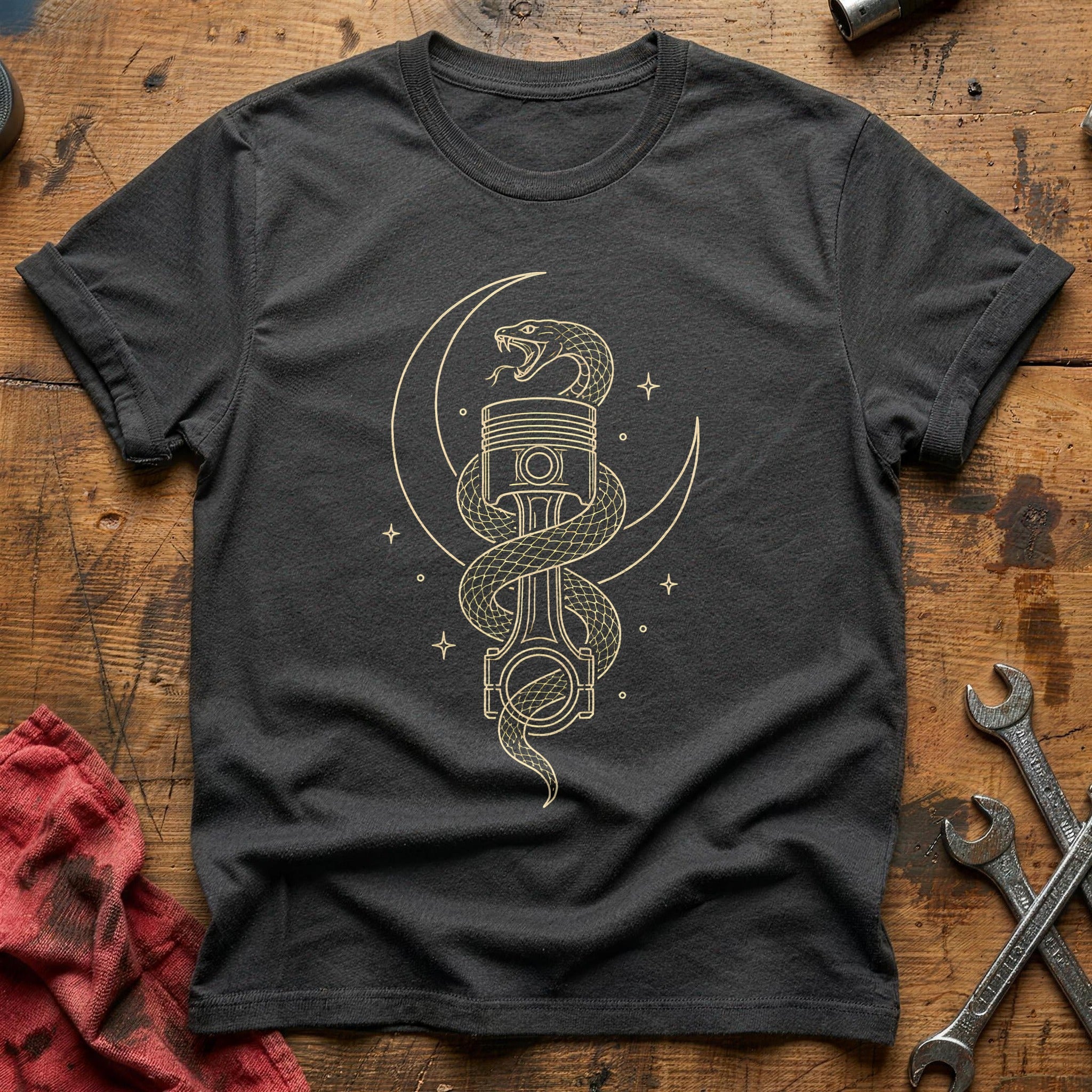 Serpent Piston Moon 75 T-Shirt - Charcoal