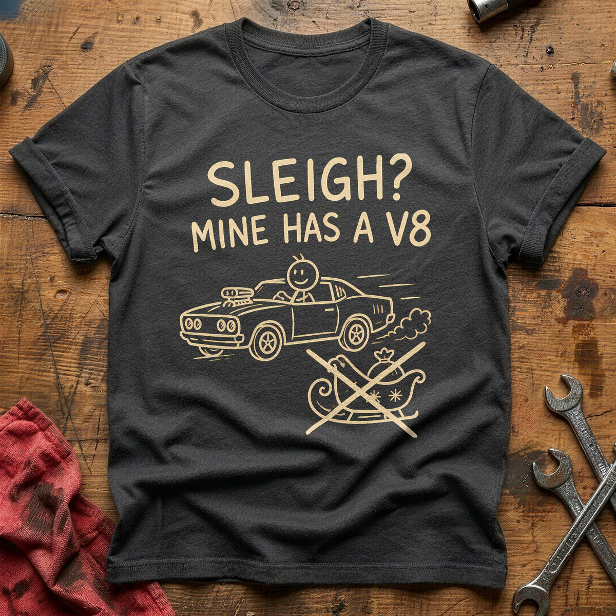 Sleigh V8 41 T-Shirt - Charcoal