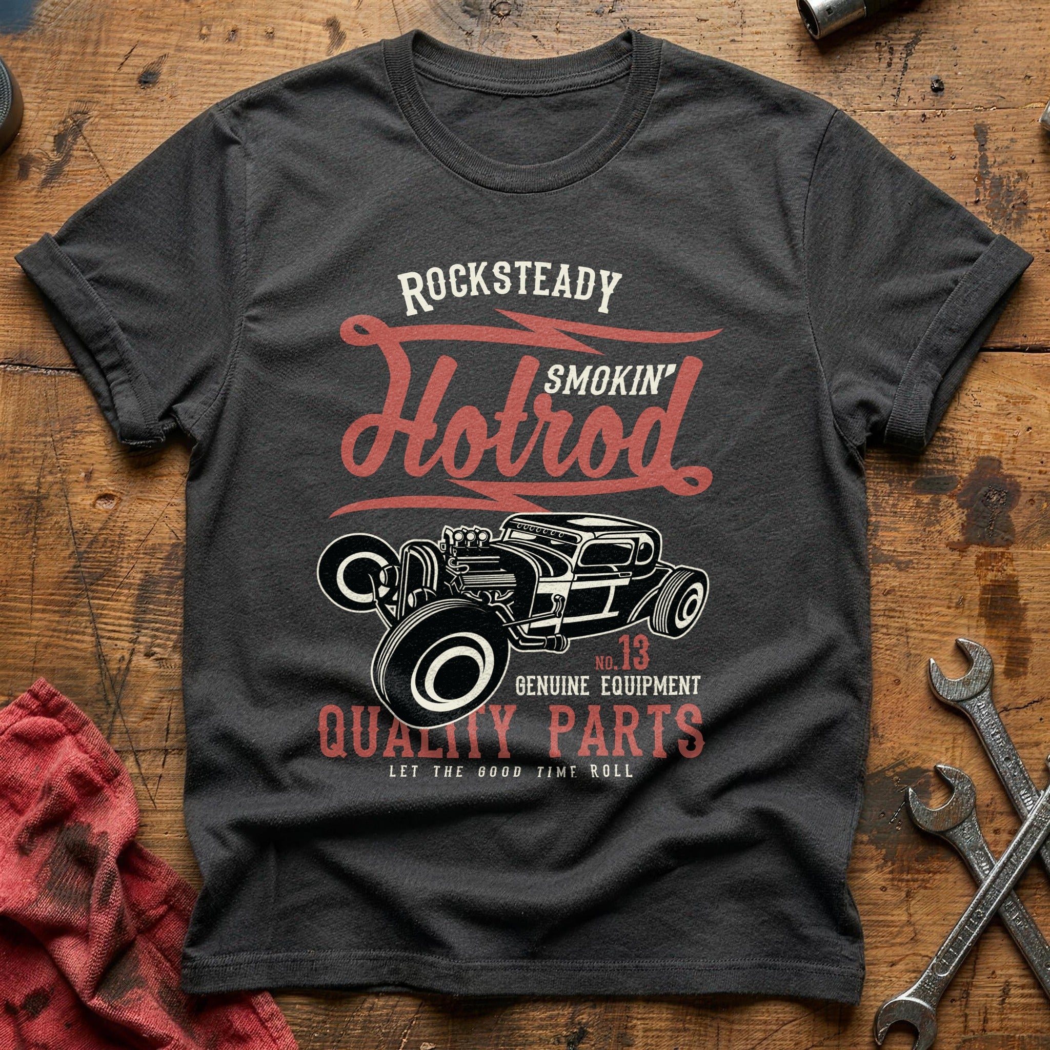 Smokin hotrod quality parts T-Shirt - Charcoal