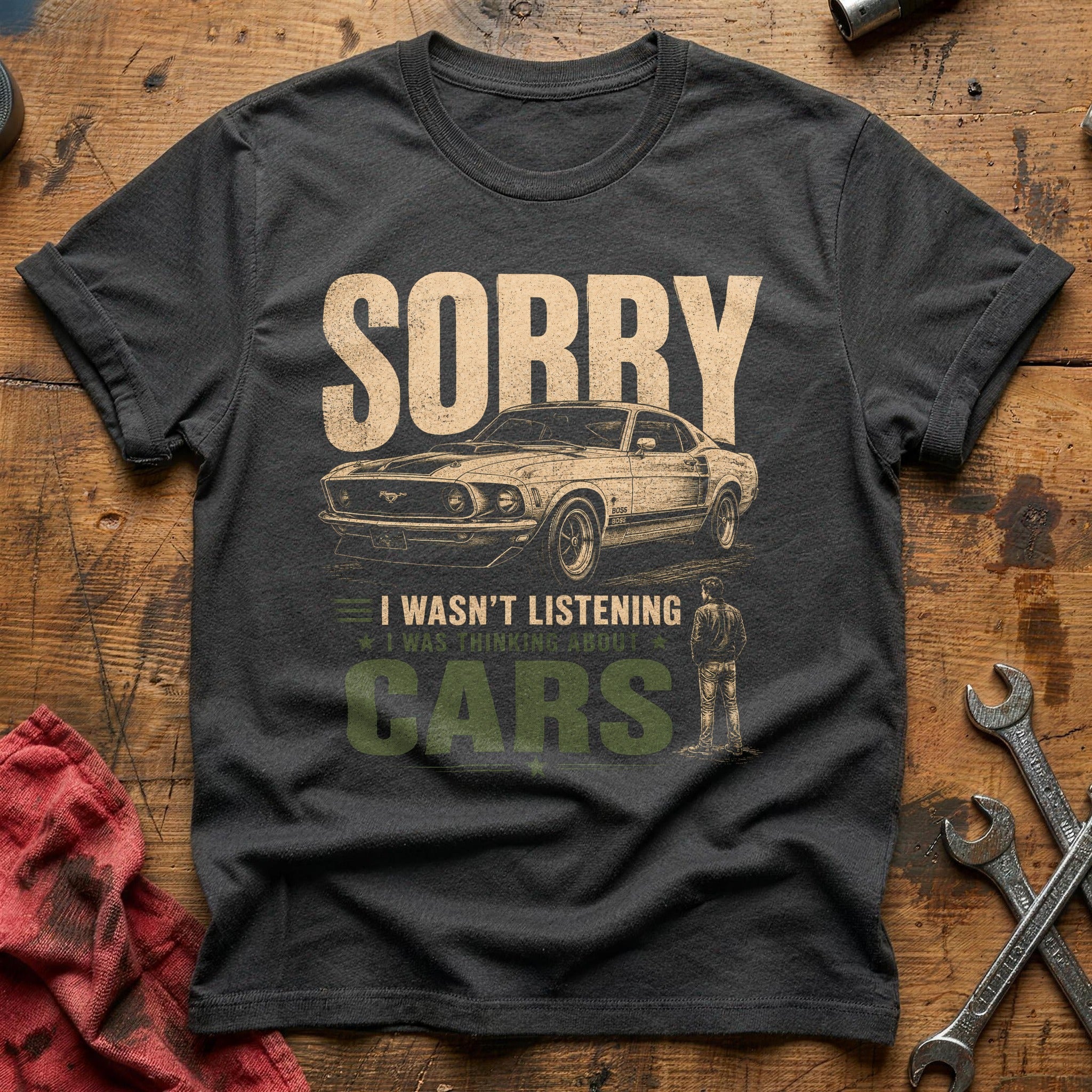 Sorry, Thinking About Cars T-Shirt - Charcoal