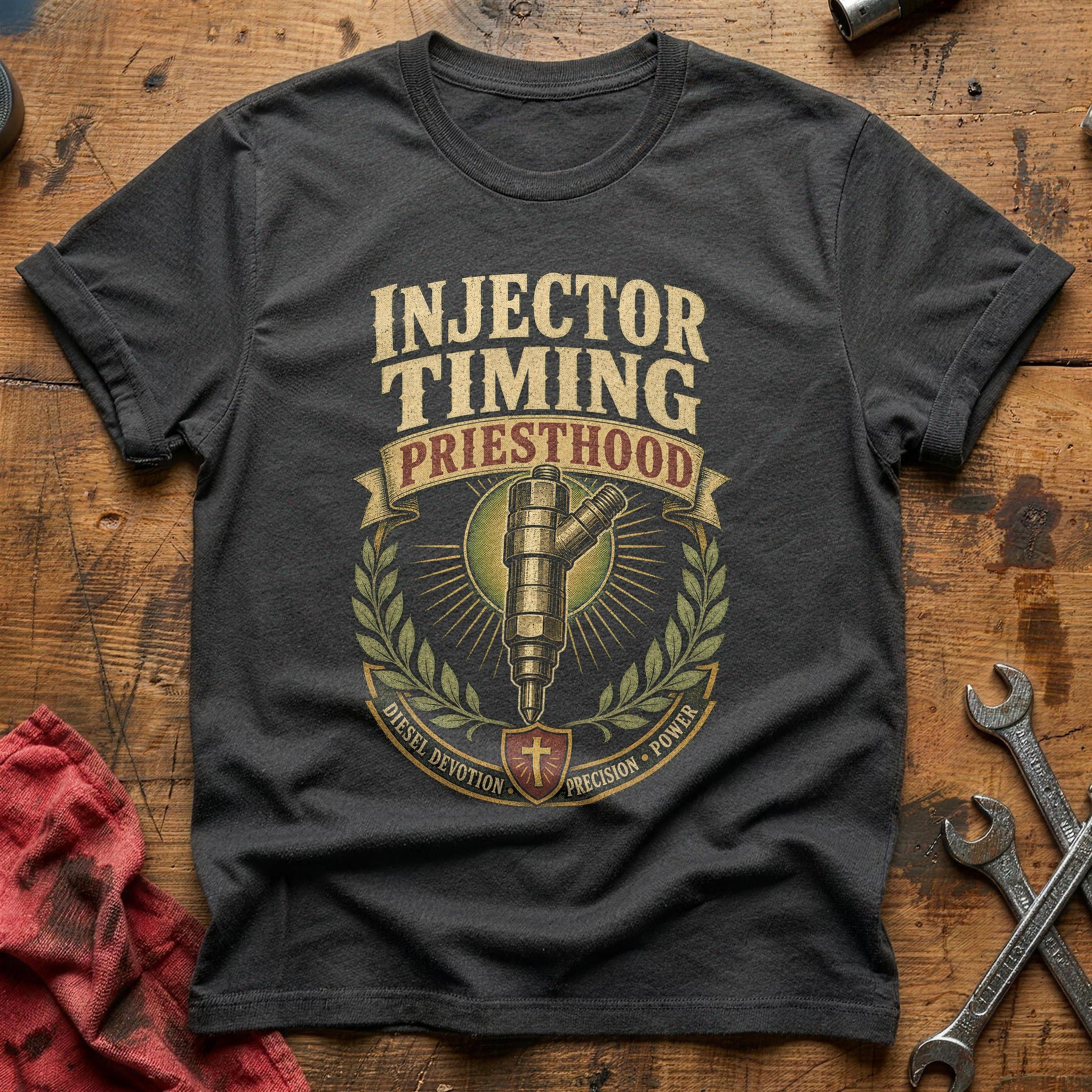 Spark Plug Scripture T-Shirt - Charcoal