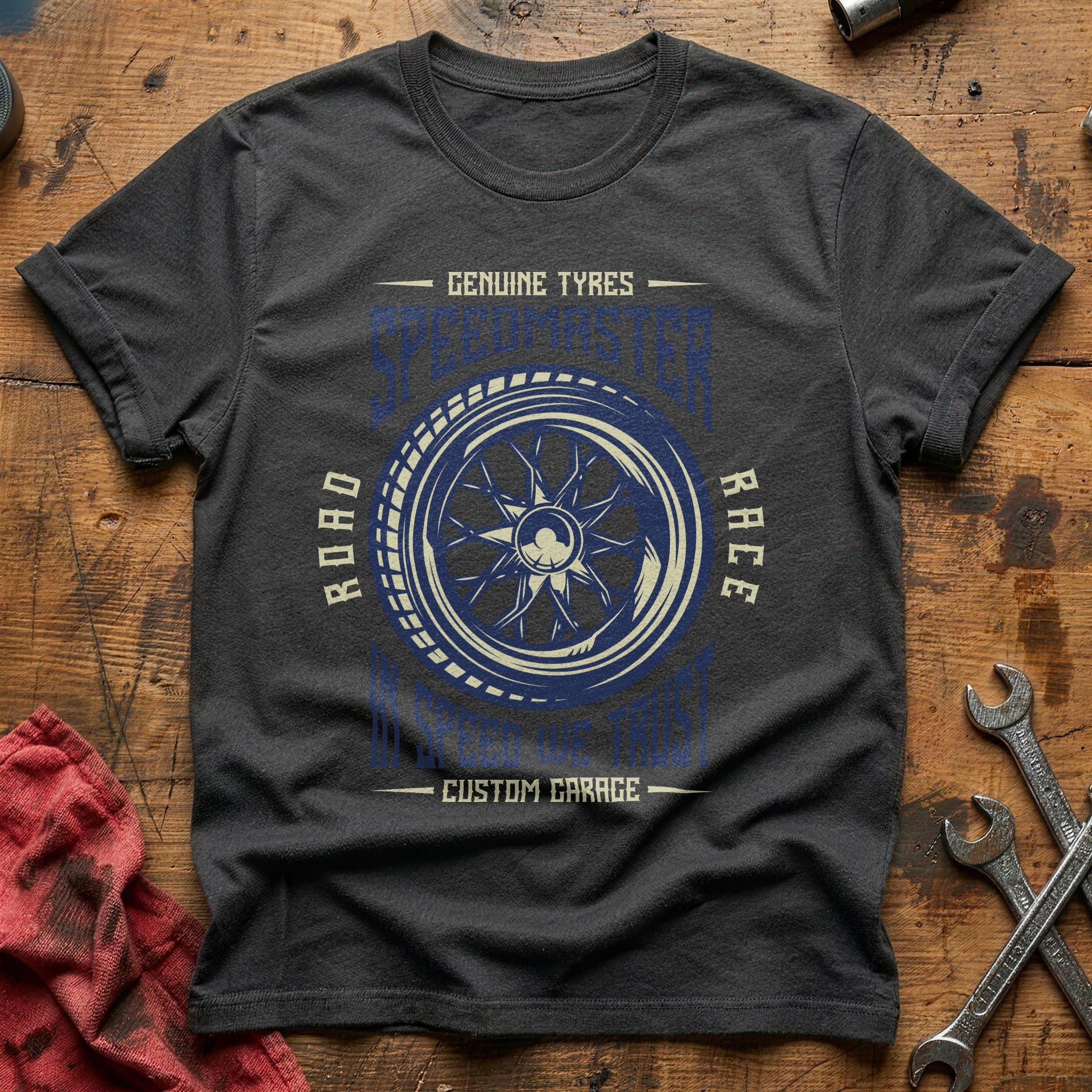 Speed master retro tire T-Shirt - Charcoal