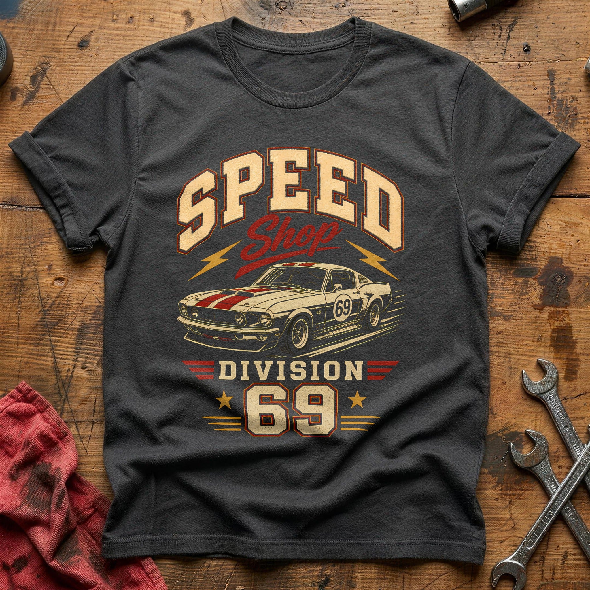 Speed Shop Division 69 80 T-Shirt - Charcoal