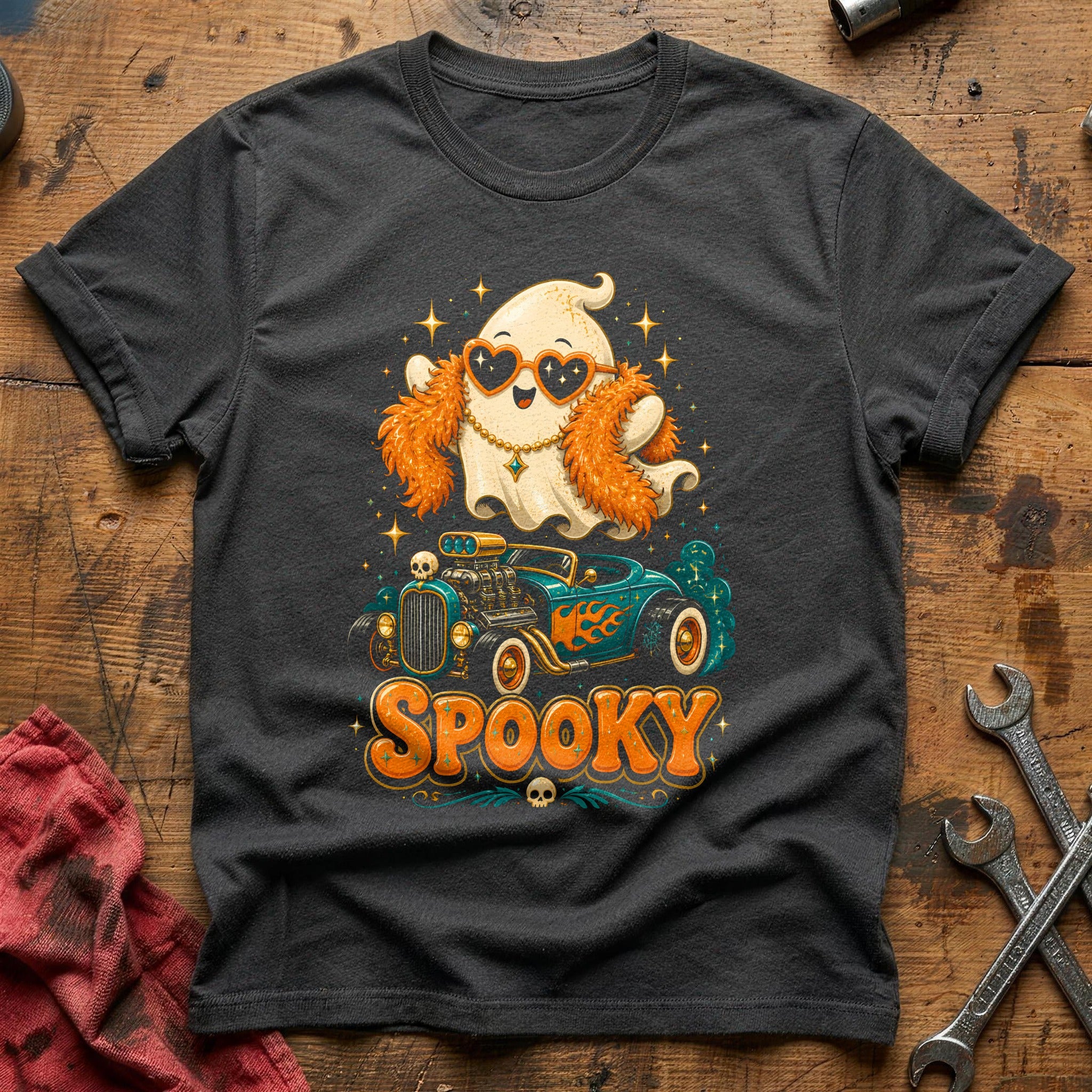 Spooky Glam Ghost 94 T-Shirt - Charcoal