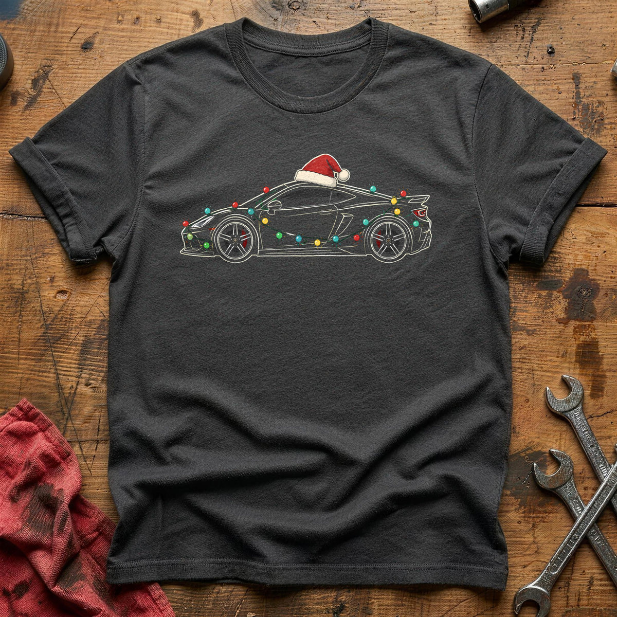 Sports Car Christmas Lights 62 T-Shirt - Charcoal
