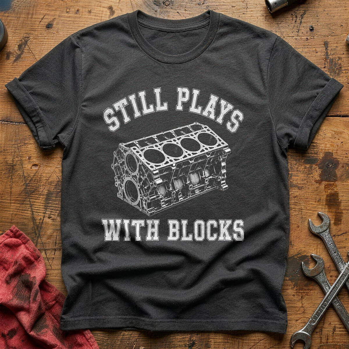 Still Plays With Blocks 96 T-Shirt - Charcoal