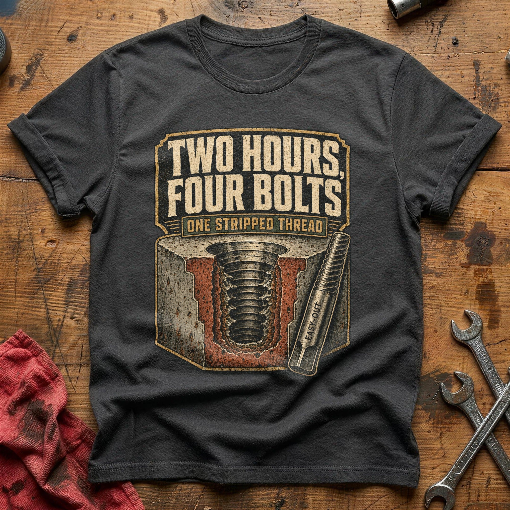 Stripped Bolt Blues T-Shirt - Charcoal
