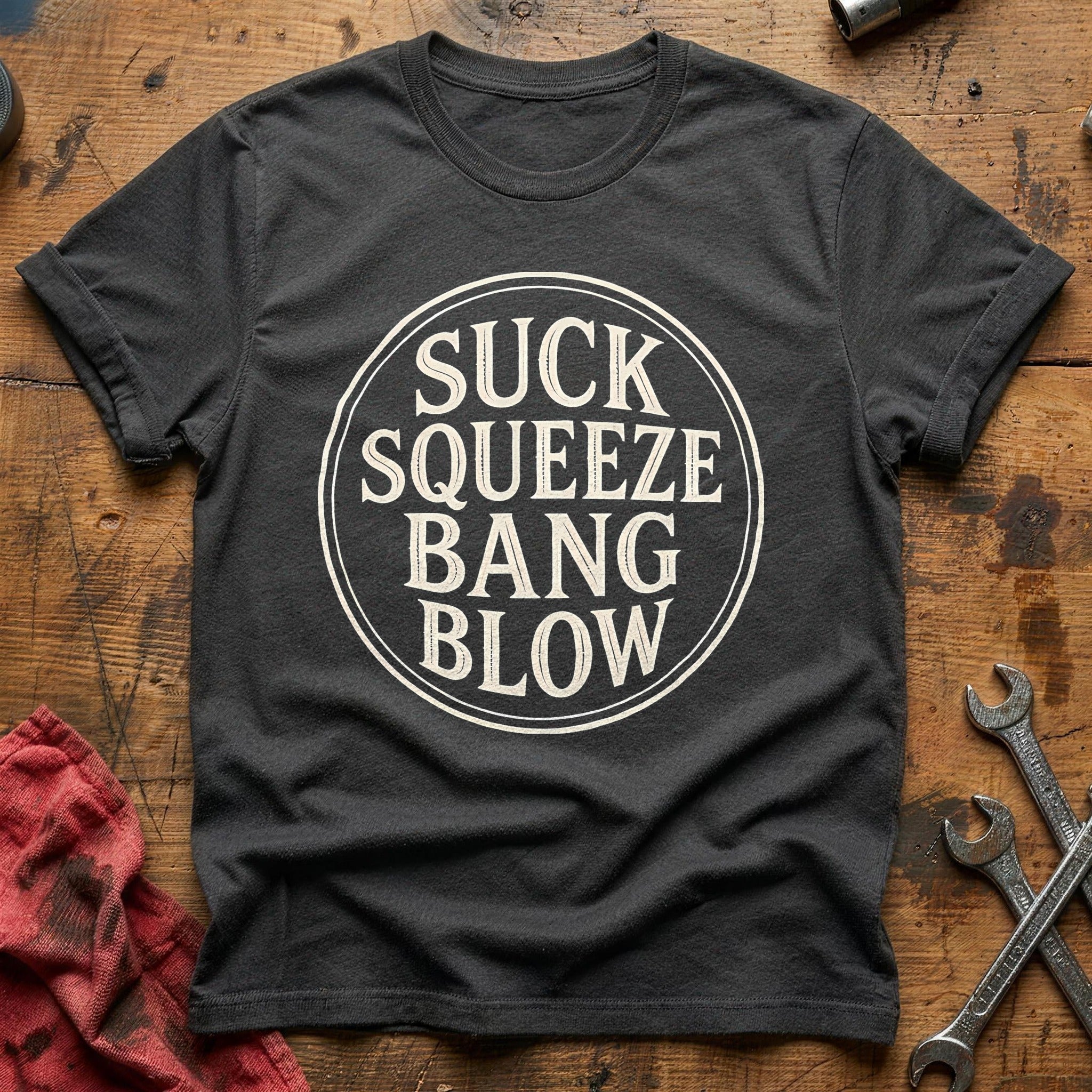 Suck Squeeze Bang Blow 12 T-Shirt - Charcoal