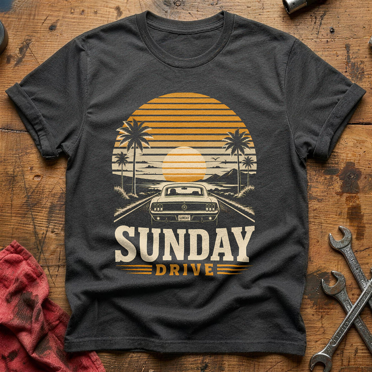 Sunday Drive Sunset 22 T-Shirt - Charcoal