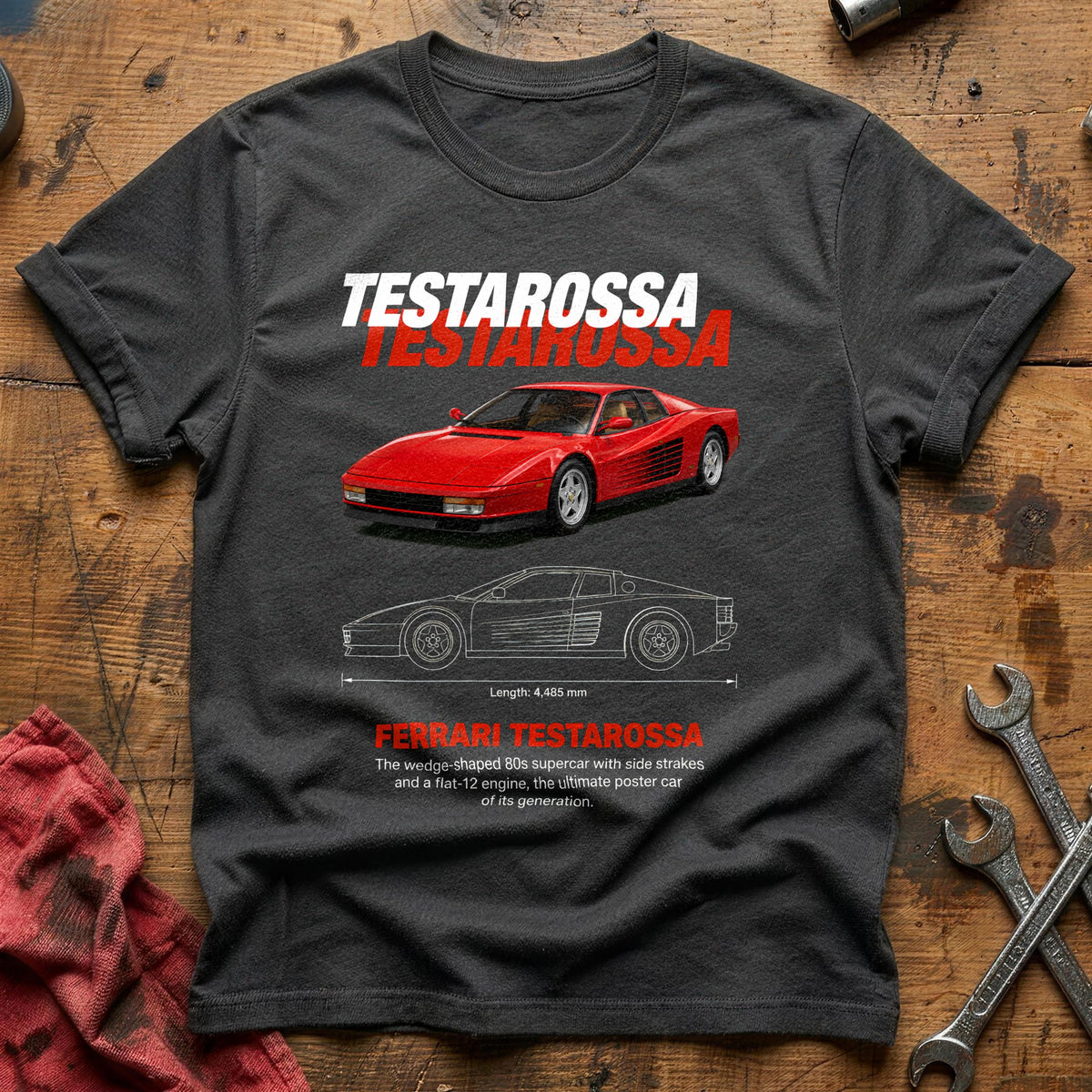 Testarossa 43 T-Shirt - Charcoal