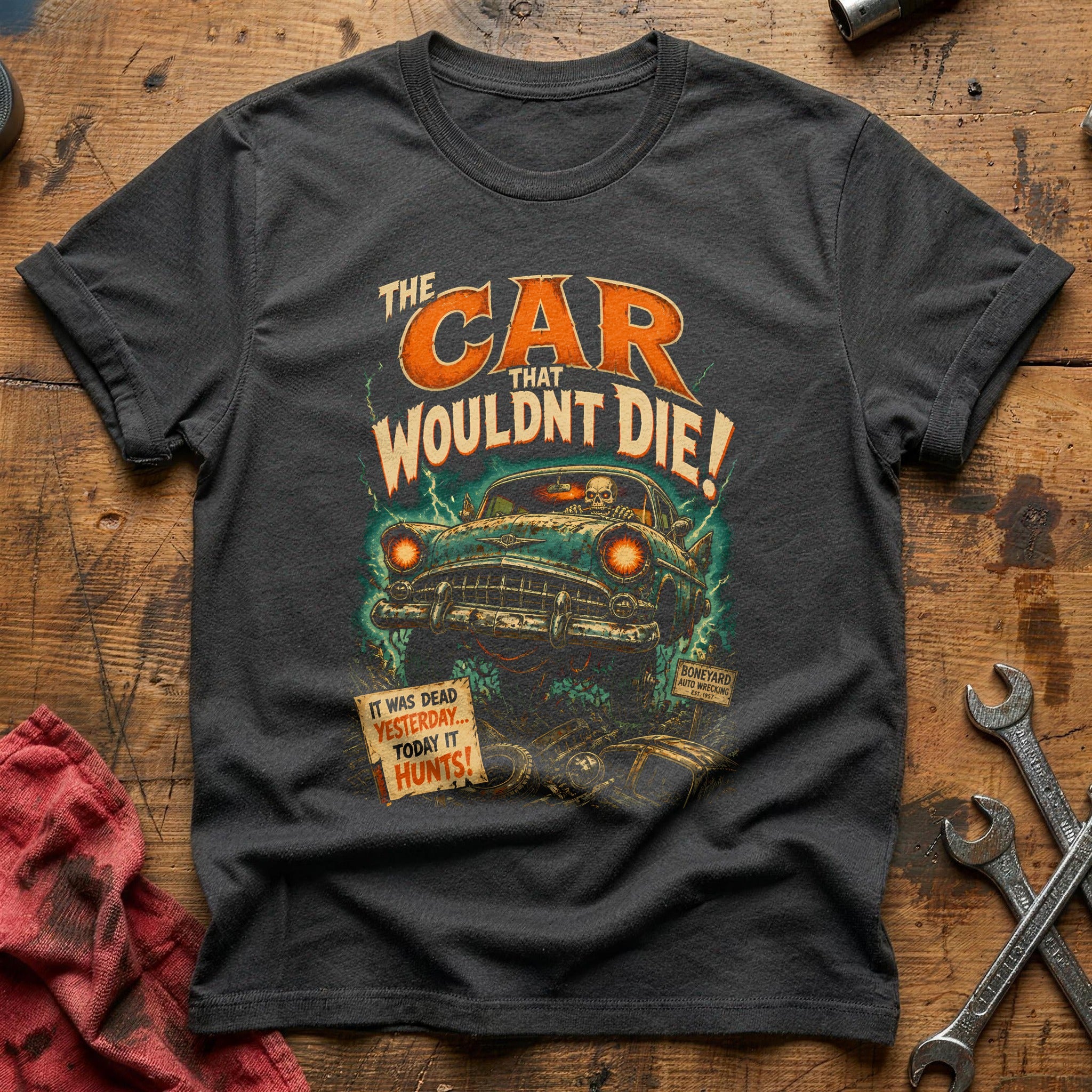 The Car That Wouldnt Die 58 T-Shirt - Charcoal