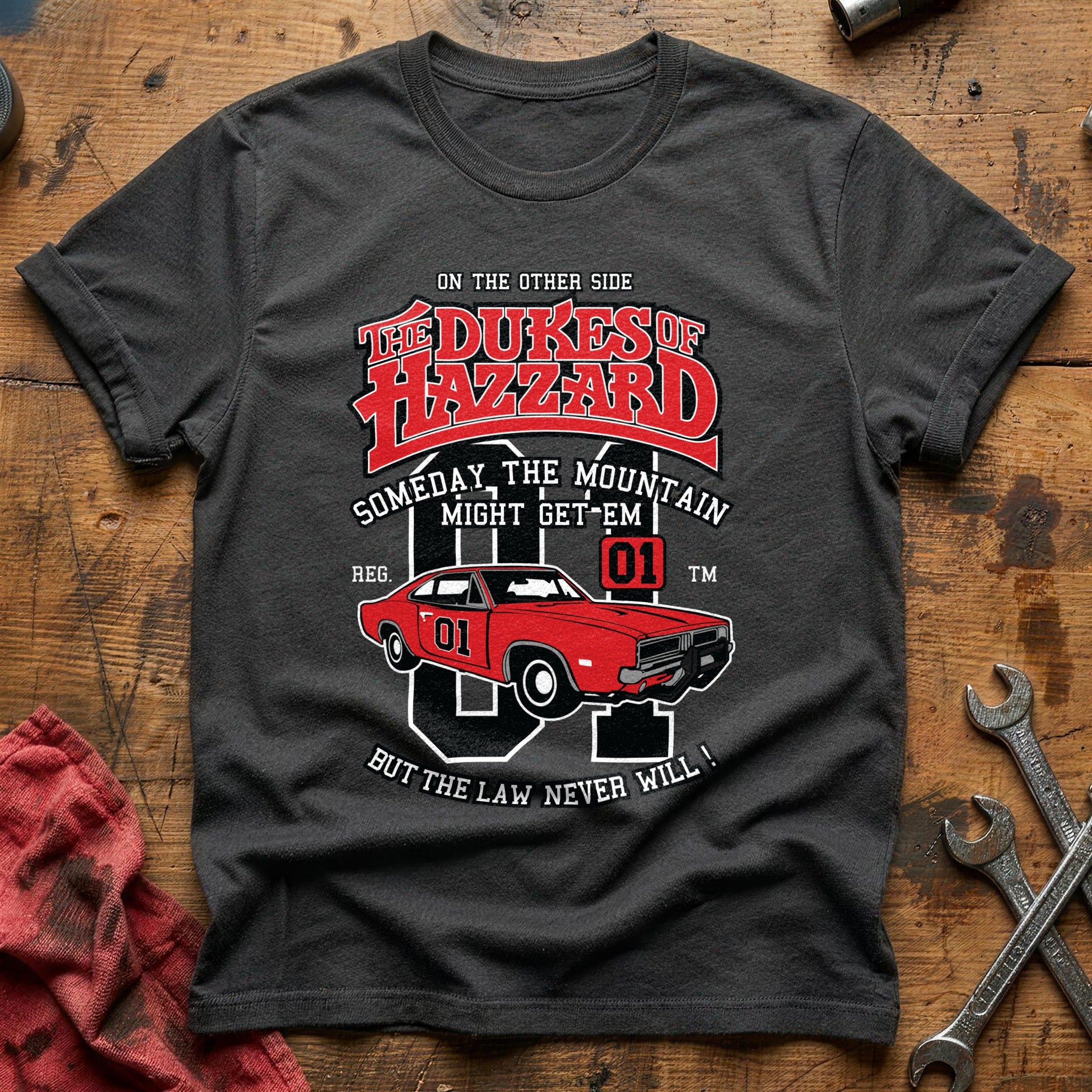The dukes hazard car T-Shirt - Charcoal