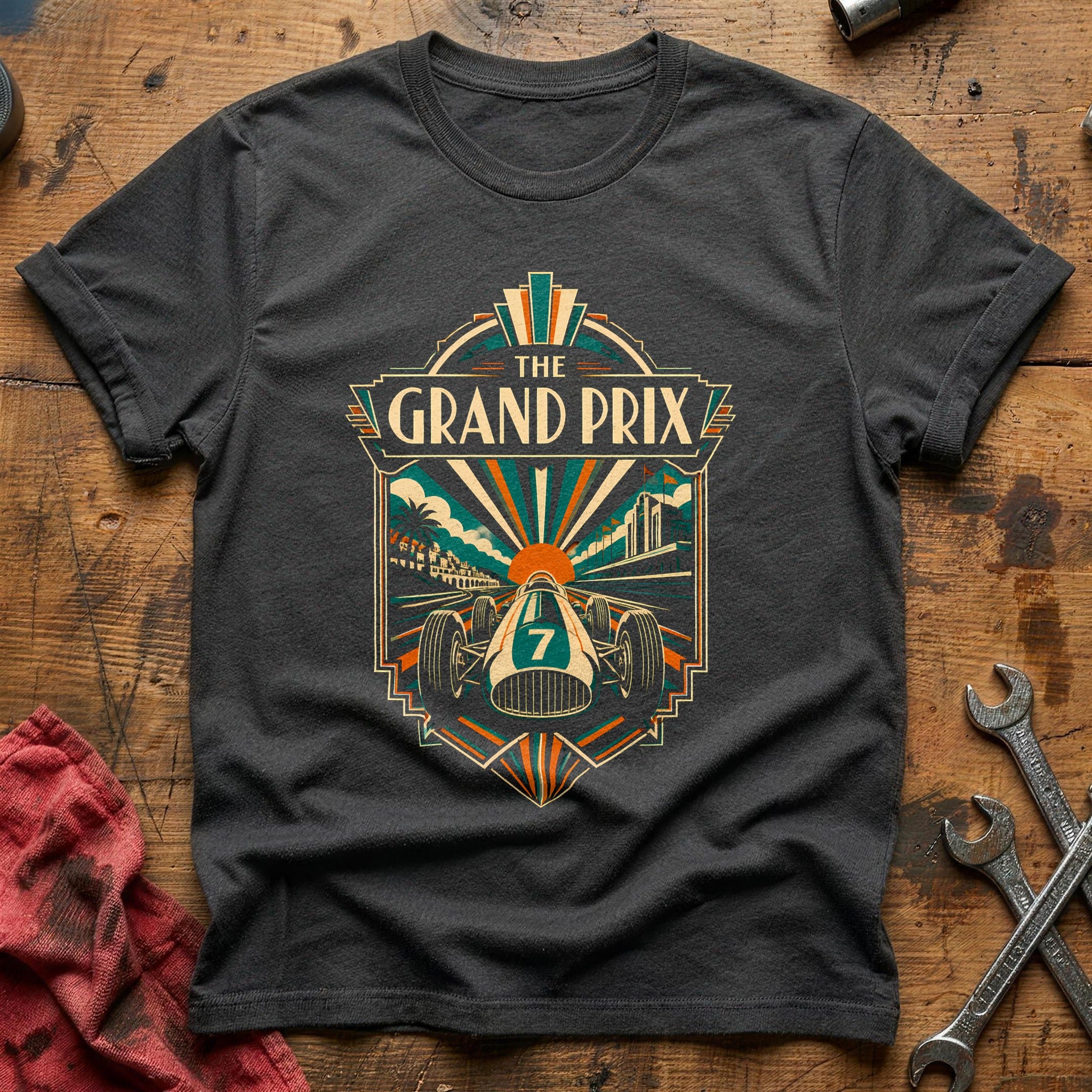 The Grand Prix Deco 64 T-Shirt - Charcoal