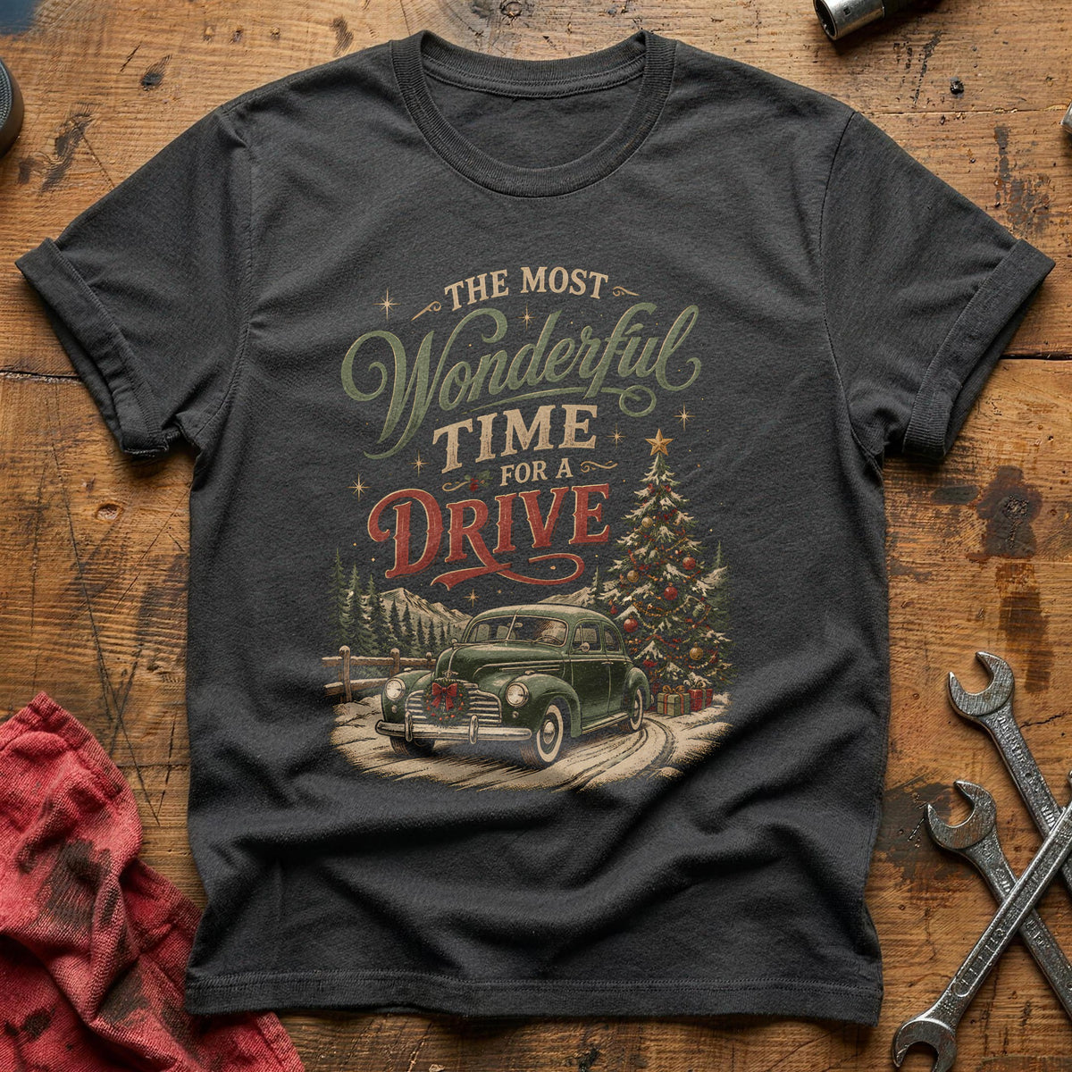 The Most Wonderful Time For A Drive 61 T-Shirt - Charcoal