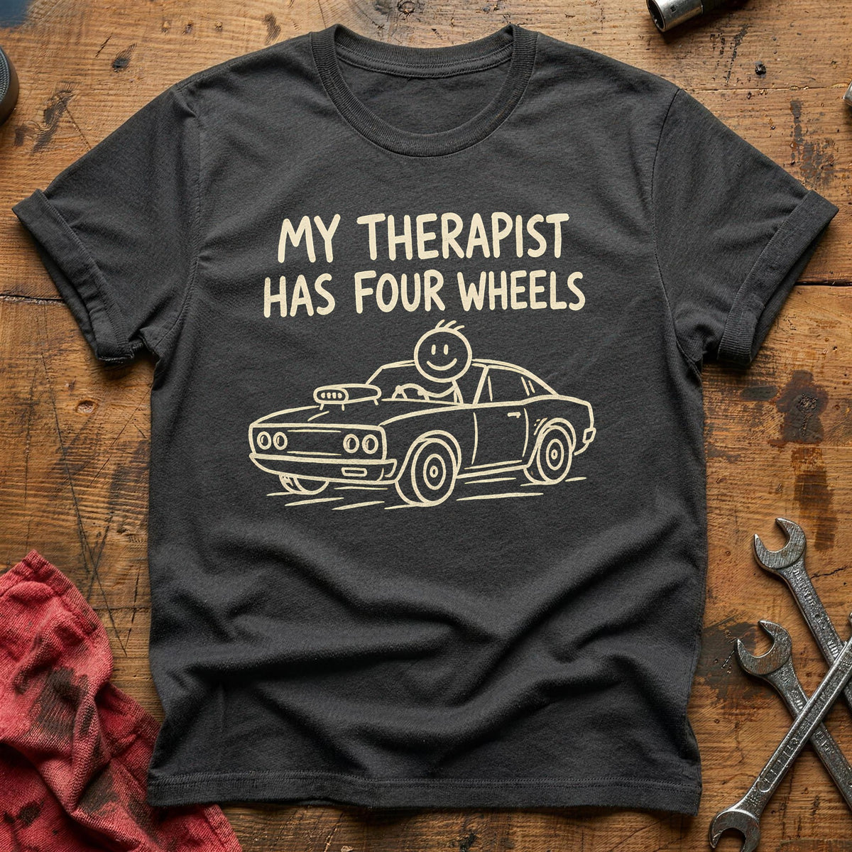 Therapist Four Wheels 27 T-Shirt - Charcoal
