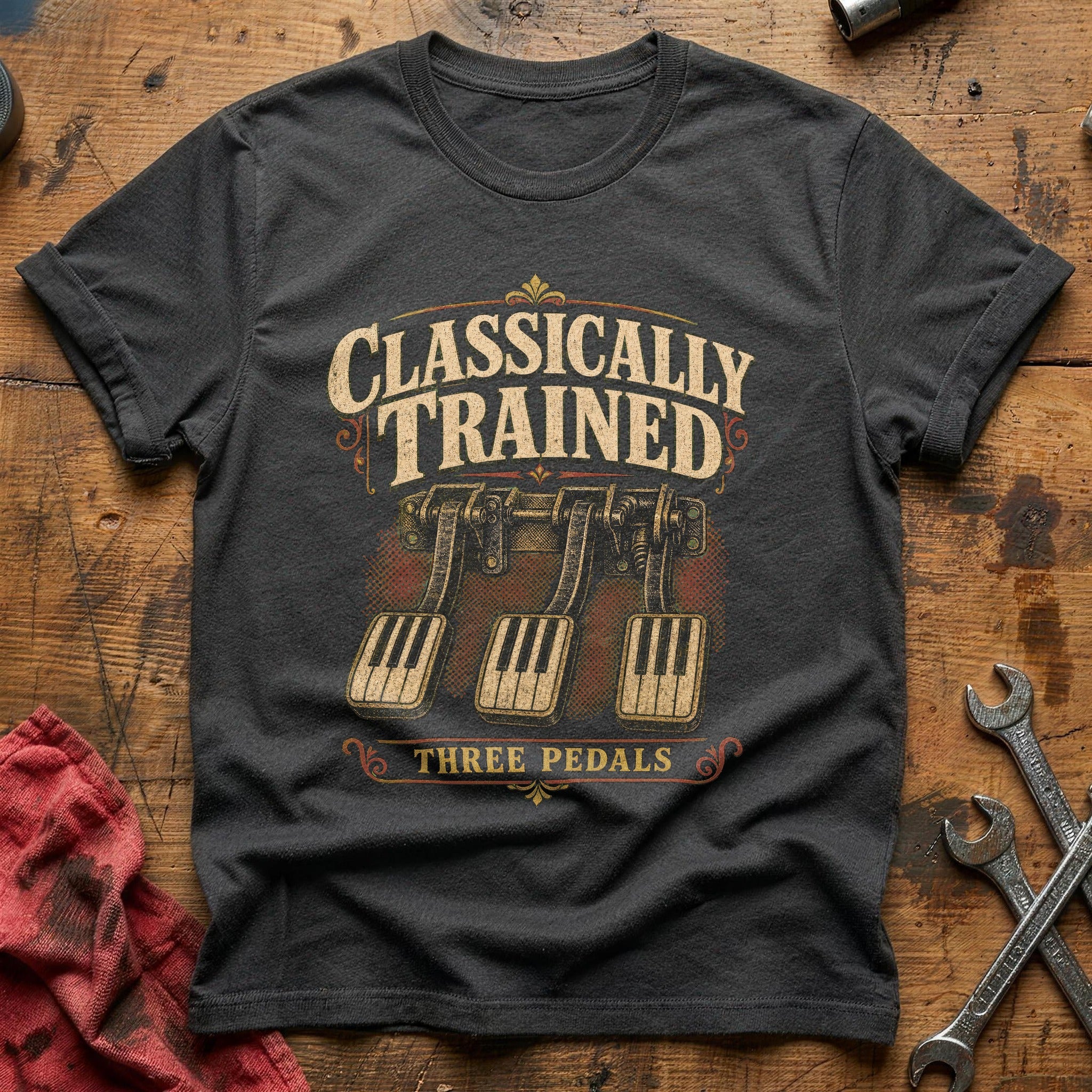 Three Pedal Royalty T-Shirt - Charcoal