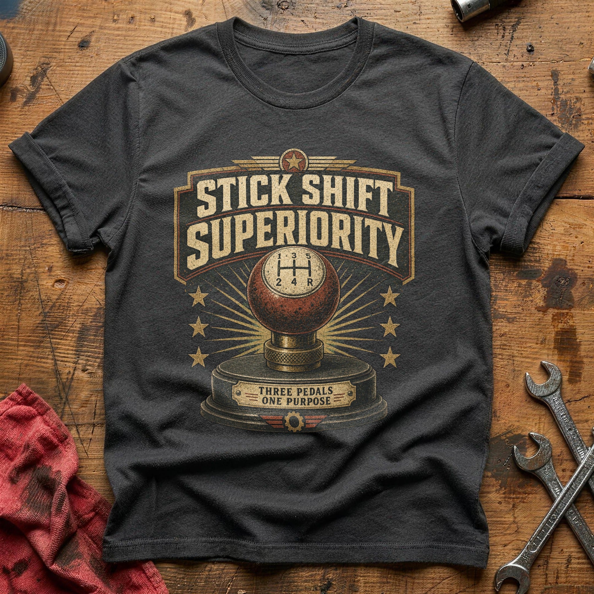 Three Pedals, One Purpose T-Shirt - Charcoal
