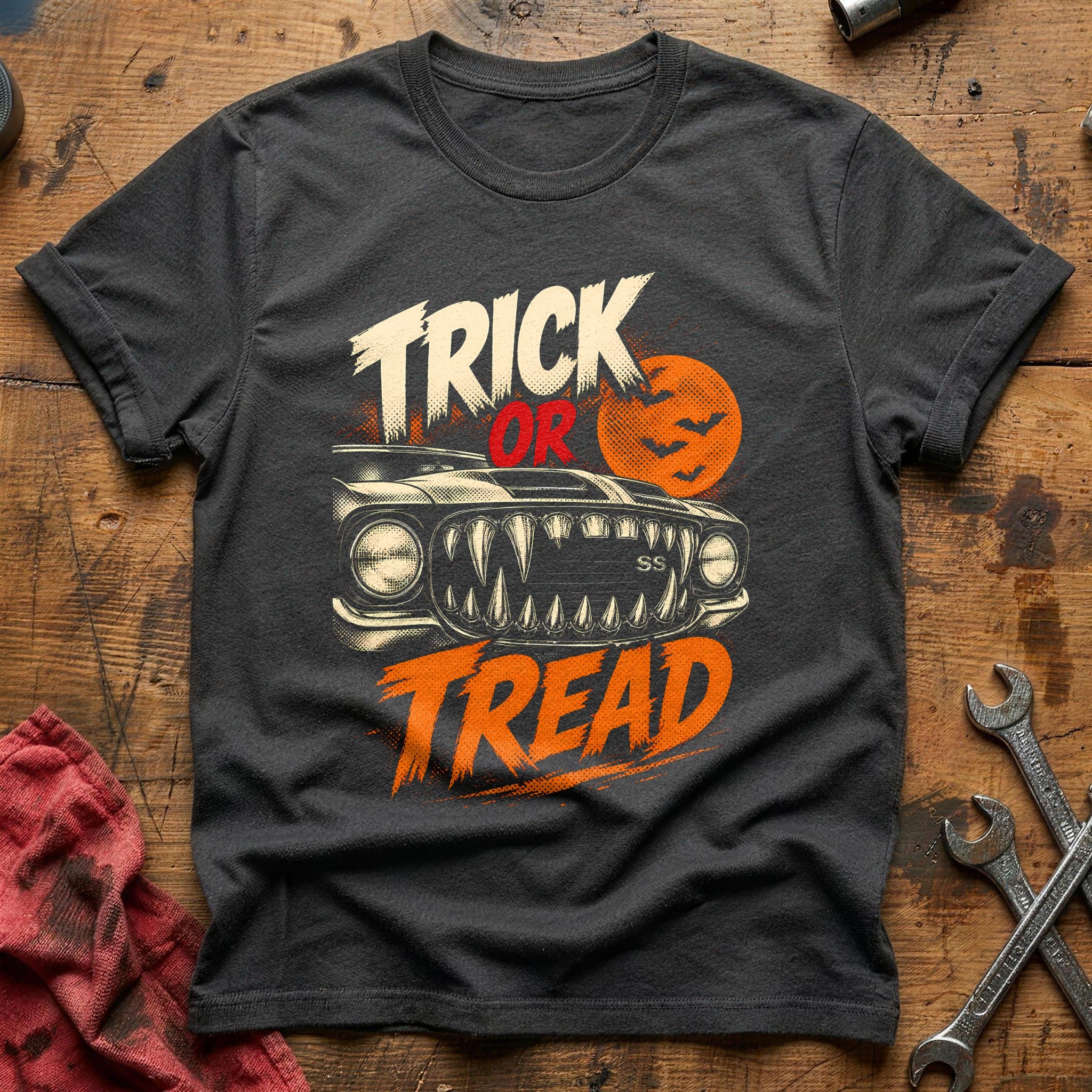 Trick Or Tread Fangs 19 T-Shirt - Charcoal