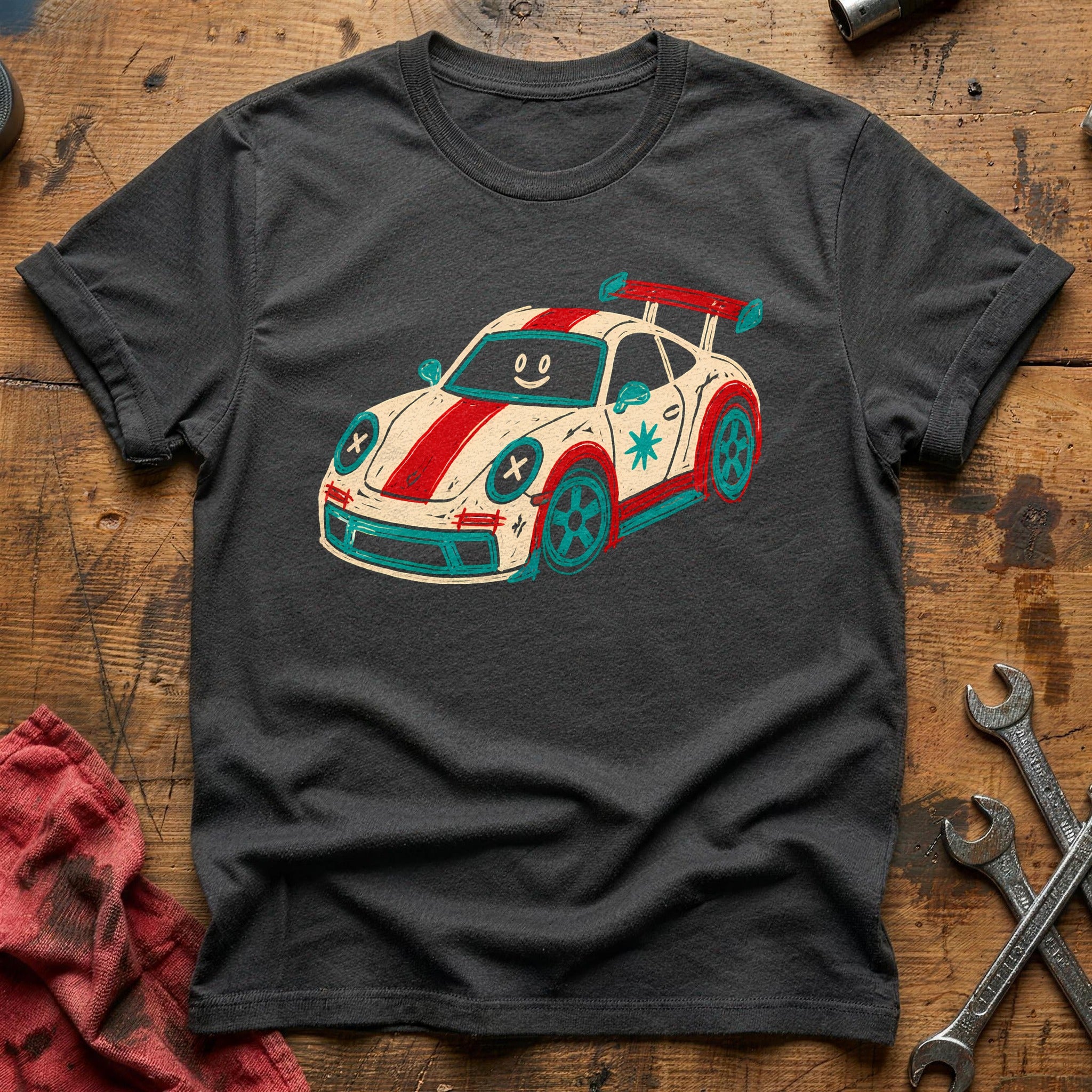 Ugly Doodle Car 56 T-Shirt - Charcoal