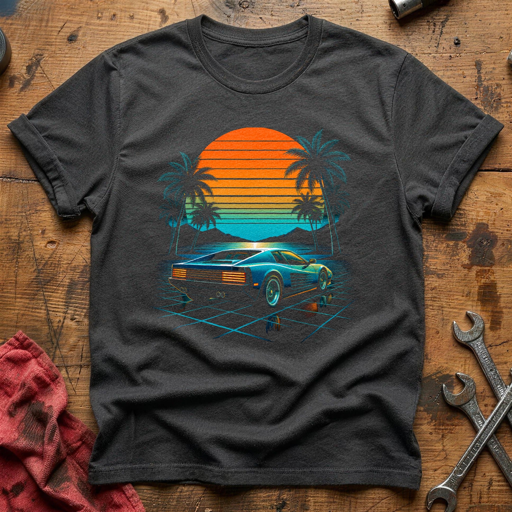 Vaporwave Car 50 T-Shirt - Charcoal