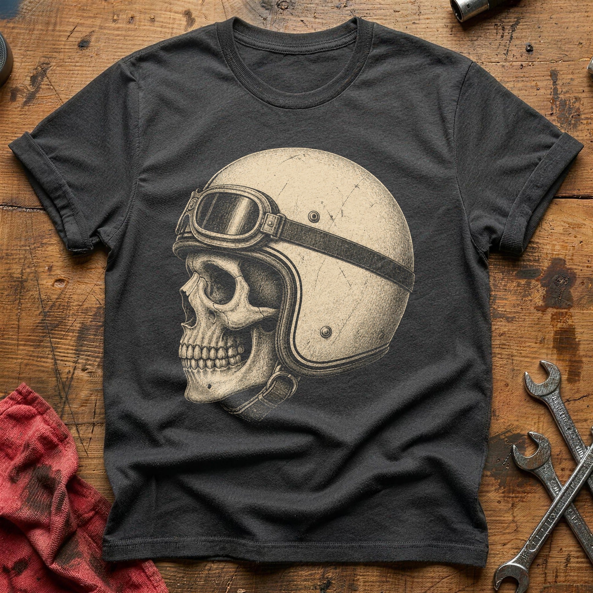 Vintage Racer Bones T-Shirt - Charcoal