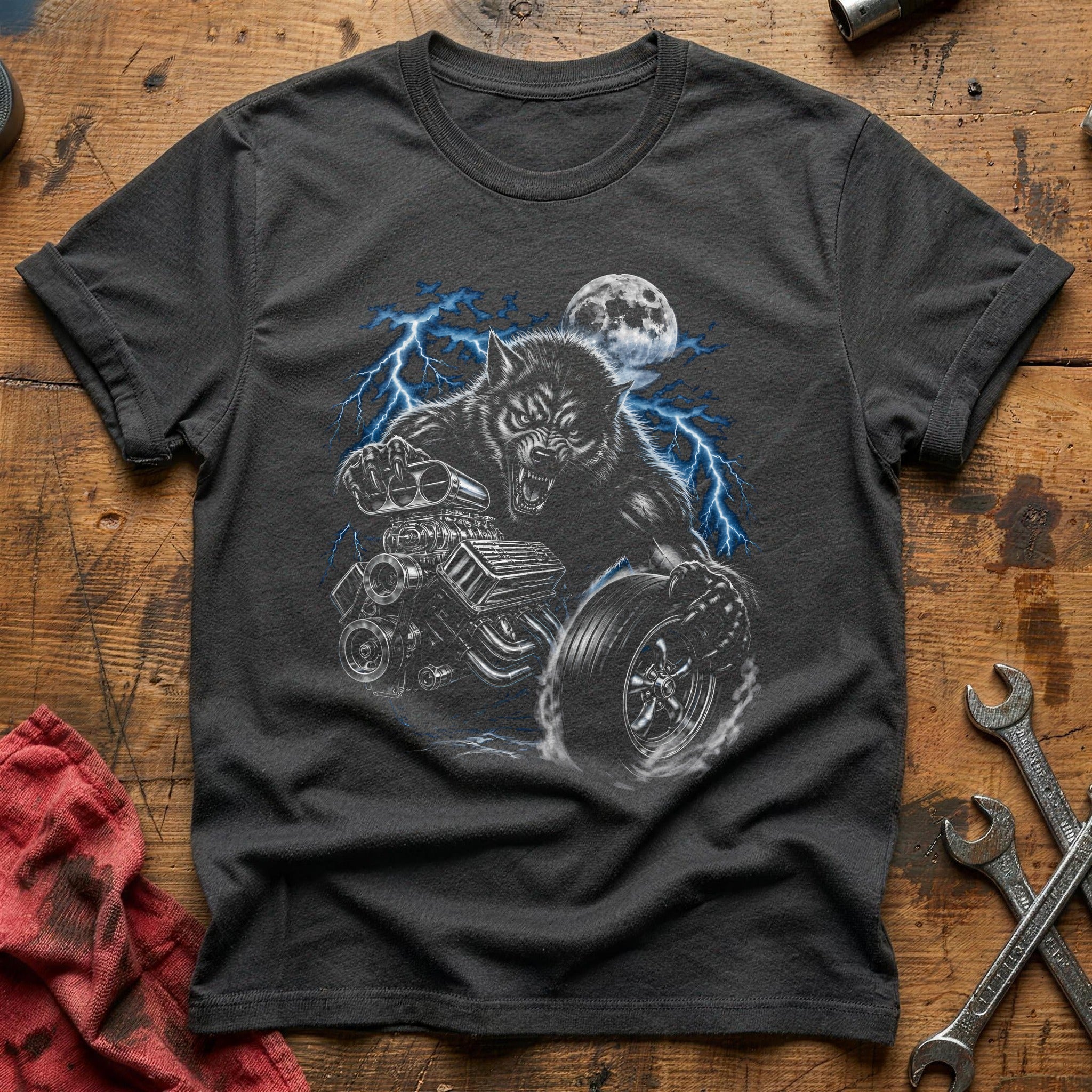 Werewolf V8 Engine 82 T-Shirt - Charcoal