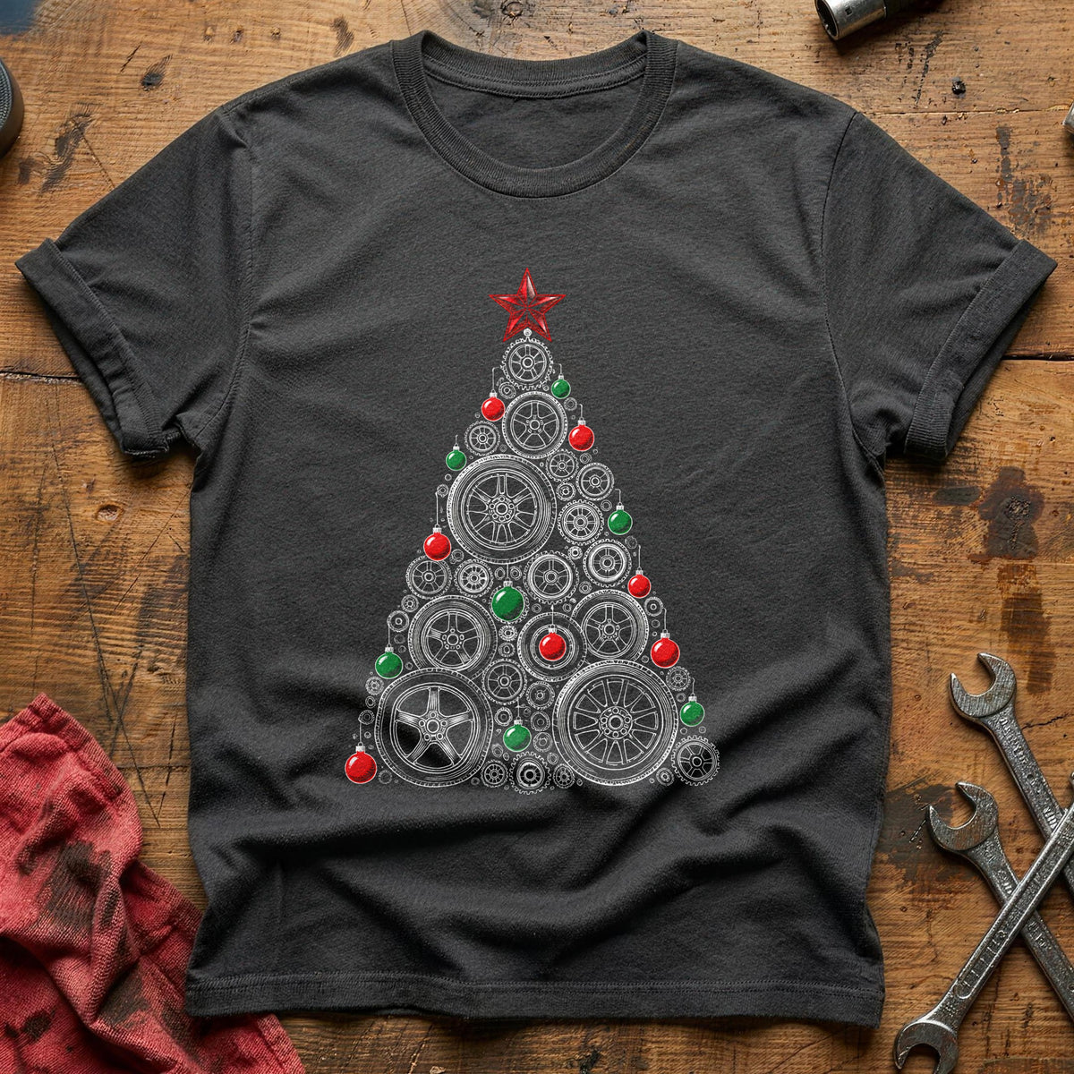 Wheels Gears Tree 88 T-Shirt - Charcoal