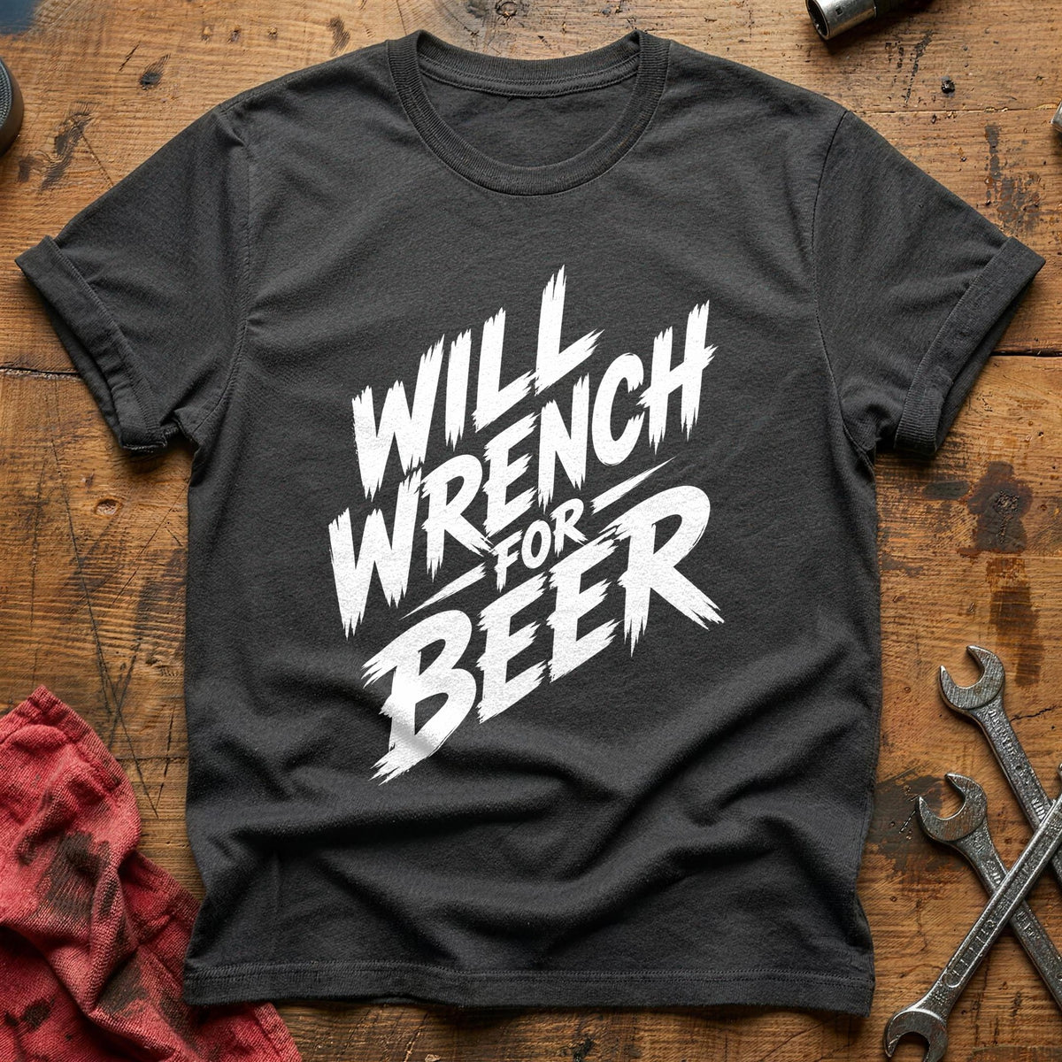 Will Wrench For Beer 37 T-Shirt - Charcoal