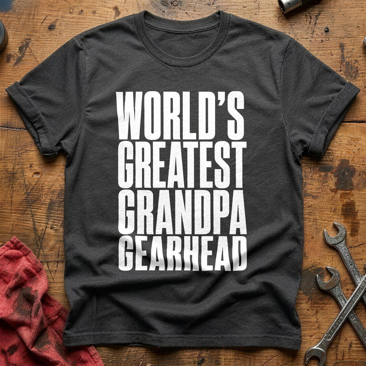 World's Greatest Grandpa Gearhead 37 T-Shirt - Charcoal