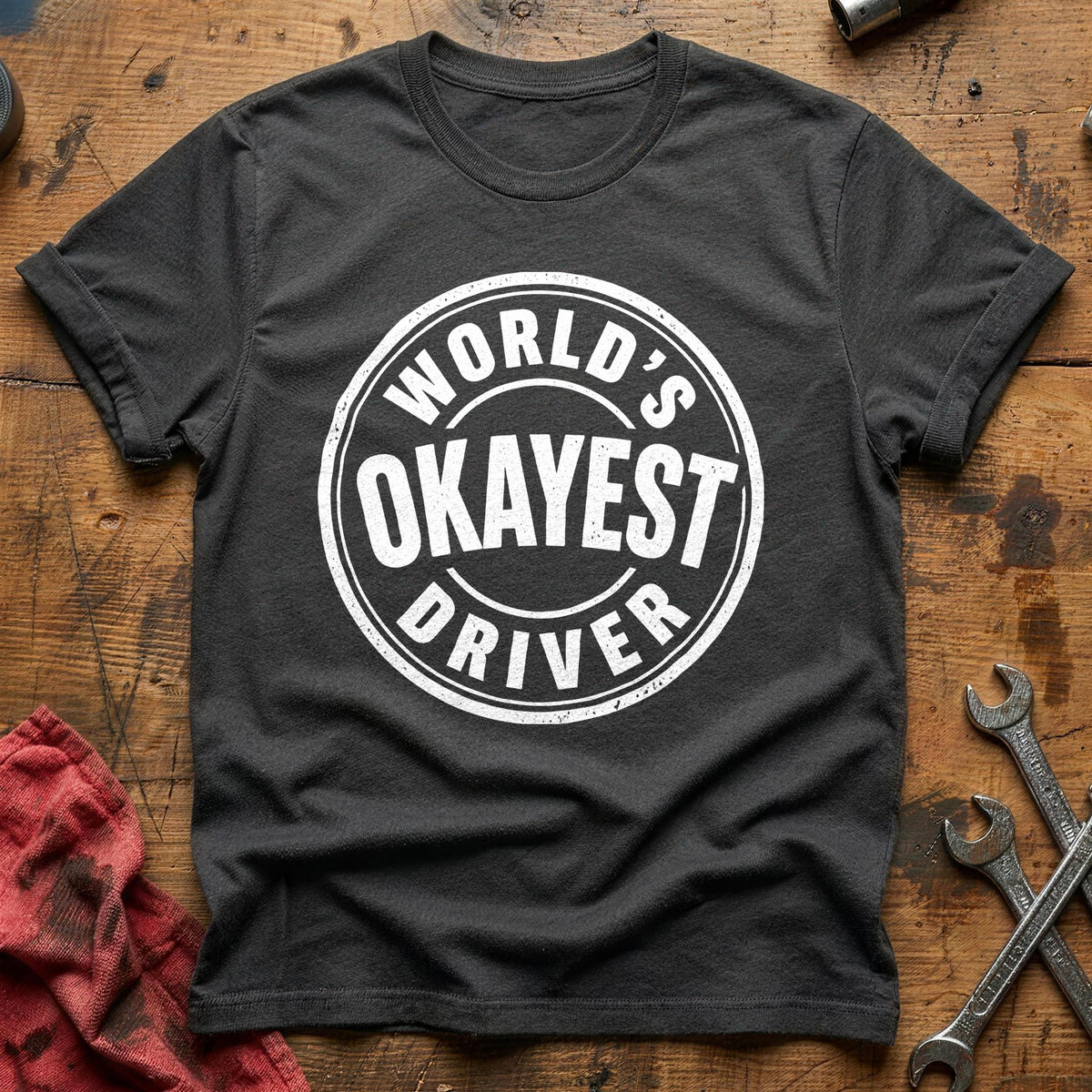 World's Okayest Driver 43 T-Shirt - Charcoal