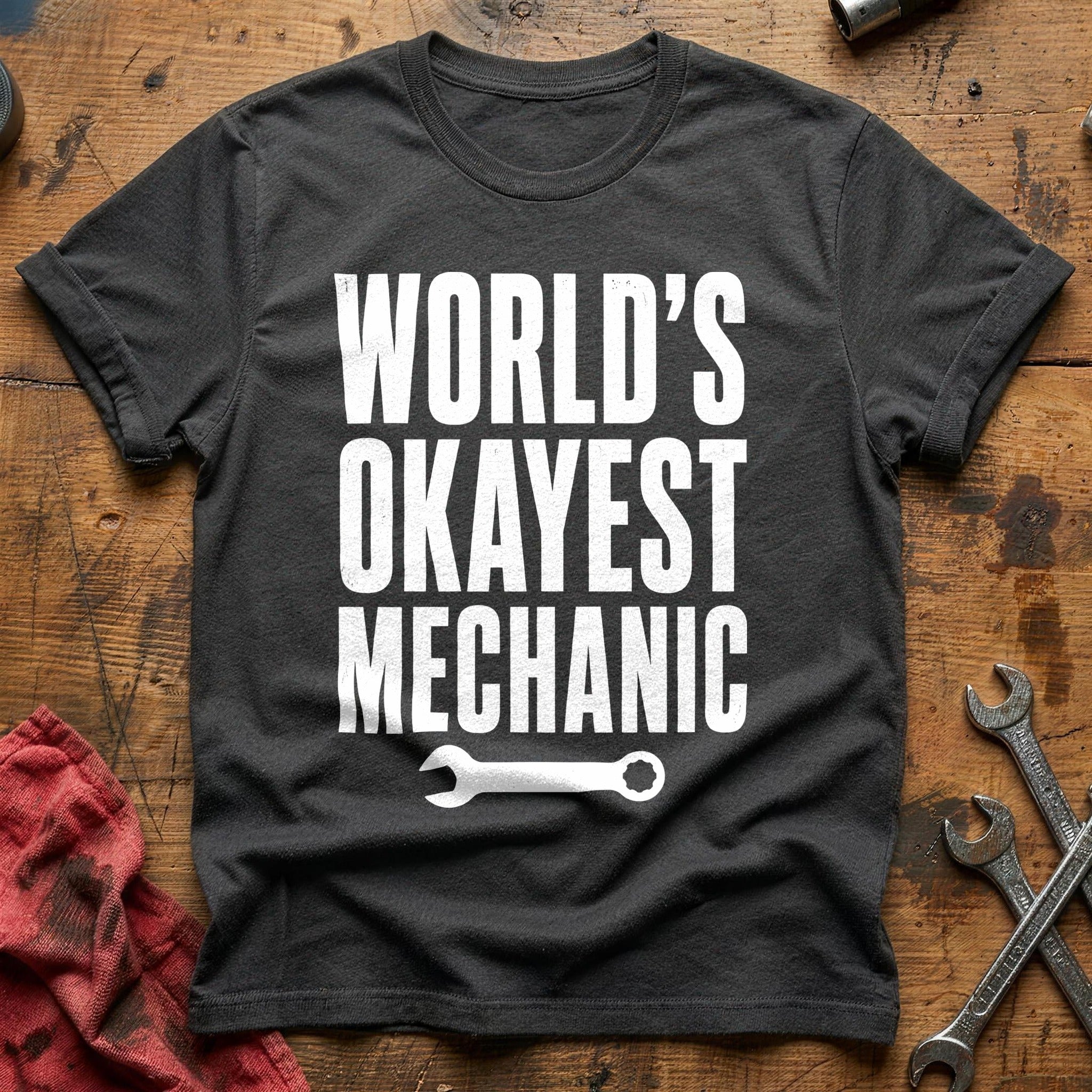 Worlds Okayest Mechanic 30 T-Shirt - Charcoal