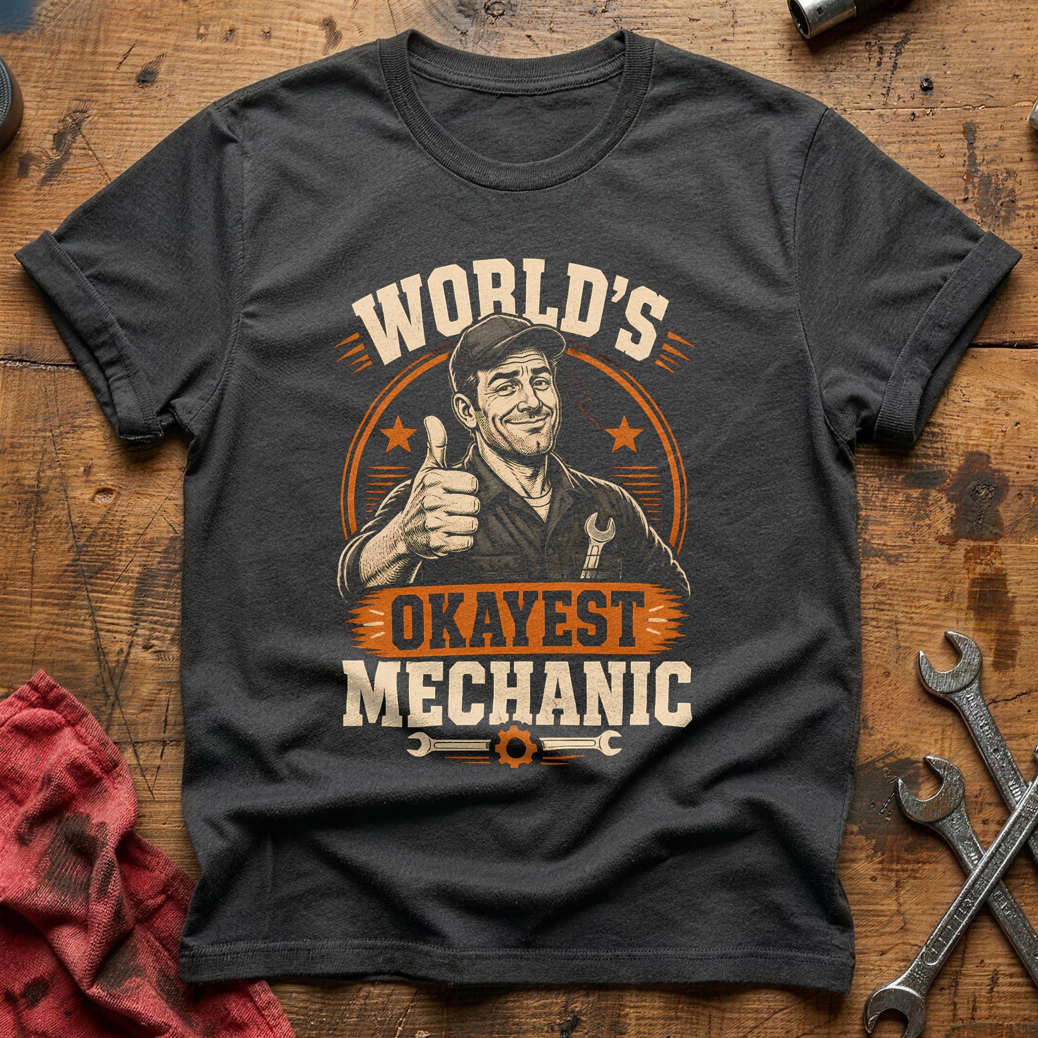 Worlds Okayest Mechanic 65 T-Shirt - Charcoal