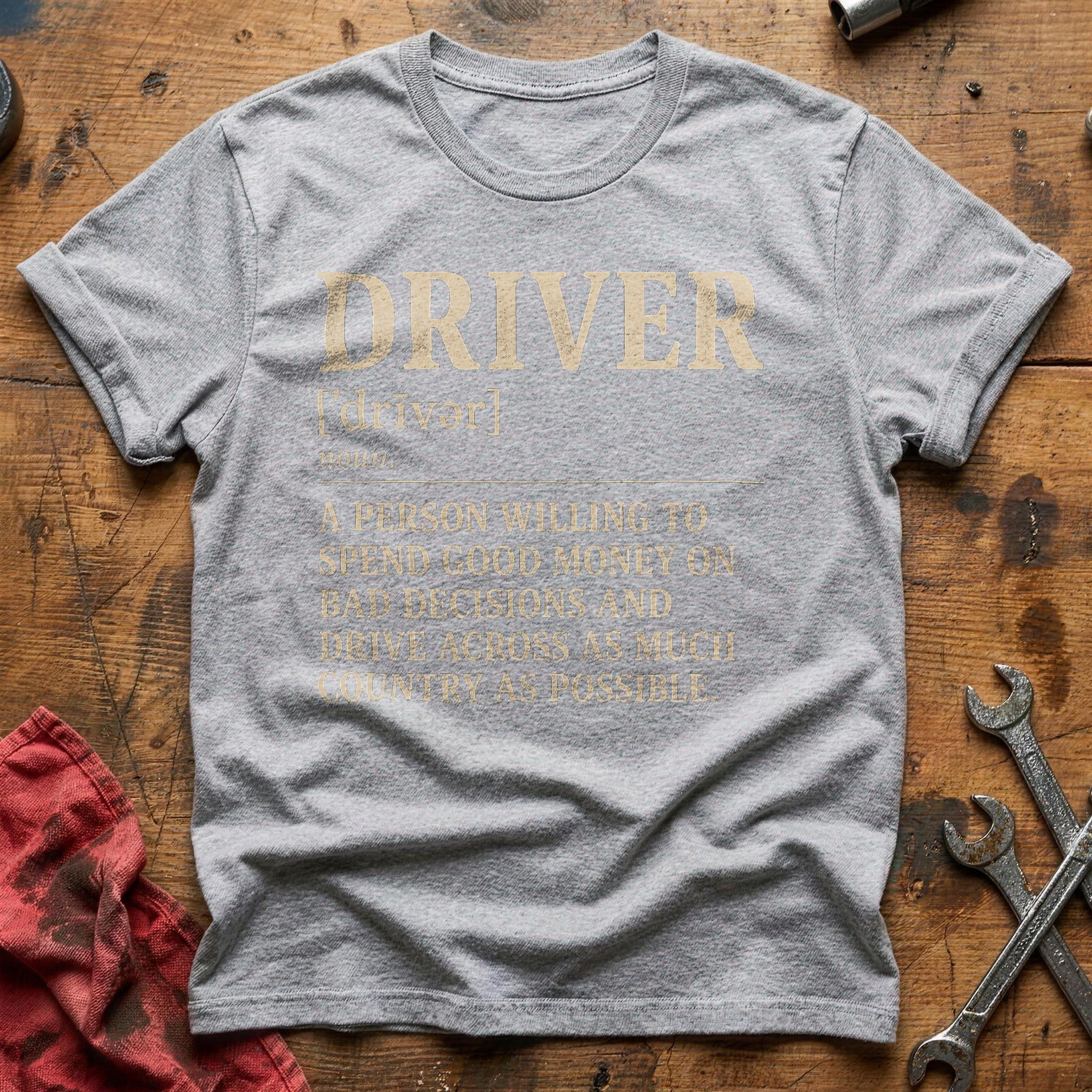 Bad Choices, Good Miles T-Shirt - Sport Grey