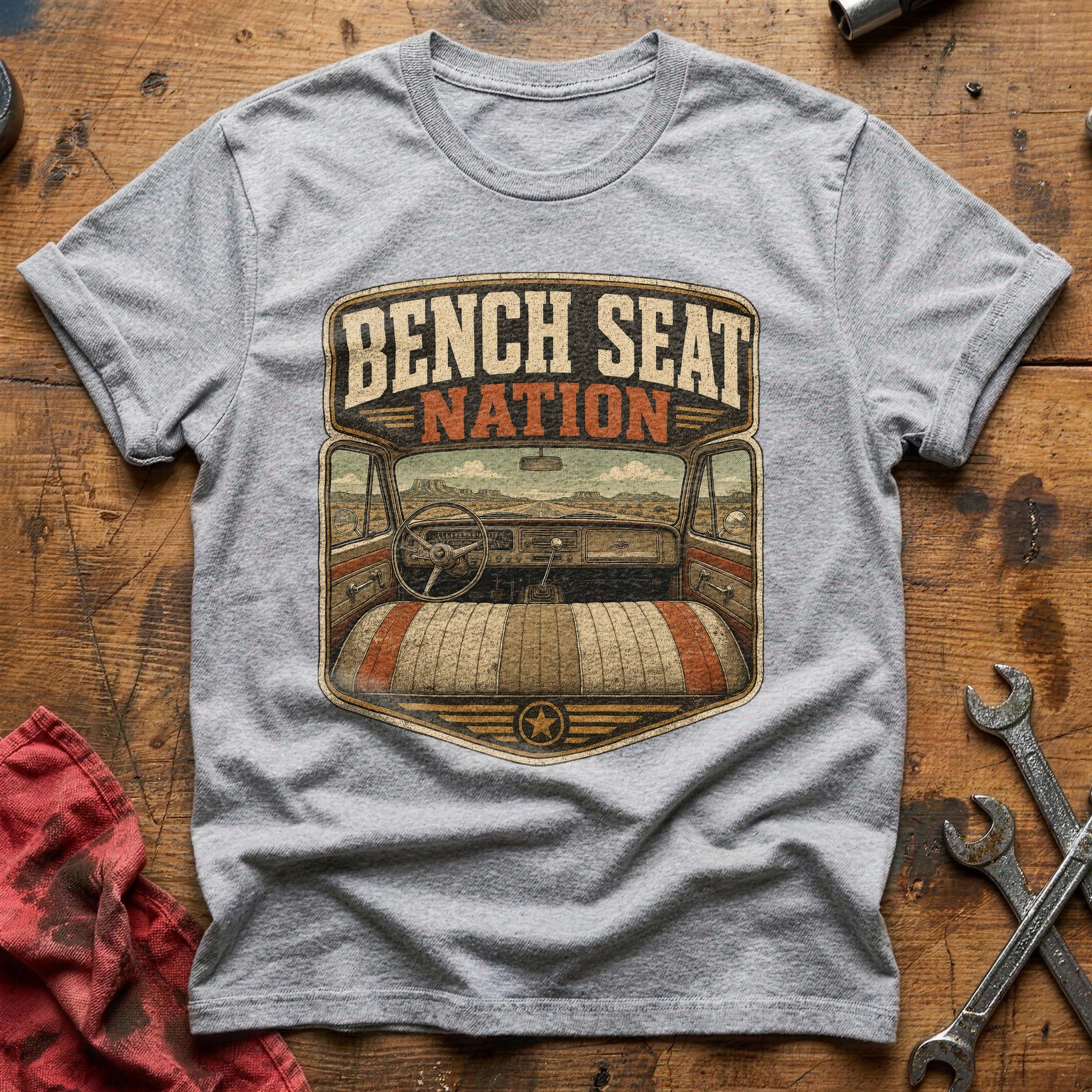 Bench Seat Nation T-Shirt - Sport Grey