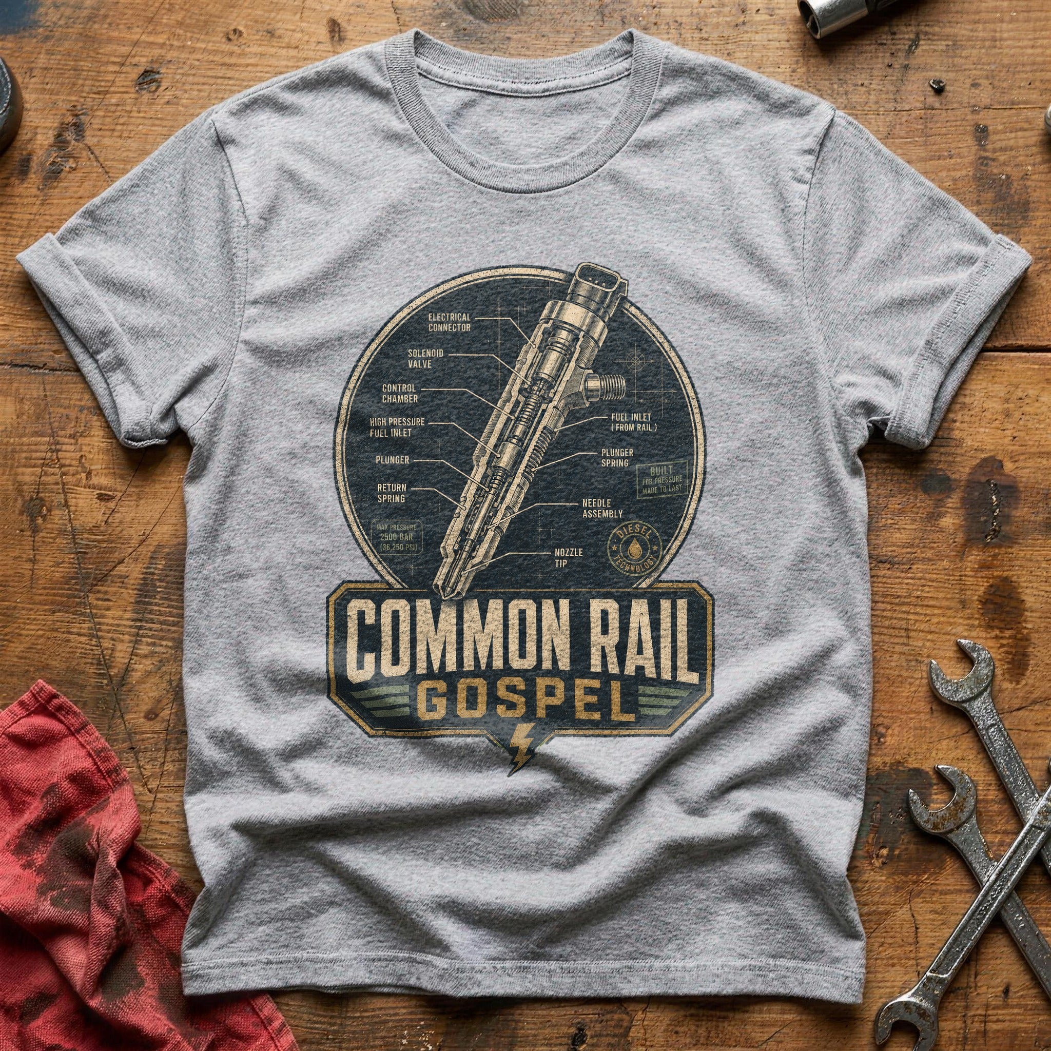 Fuel Injection Scripture T-Shirt - Sport Grey
