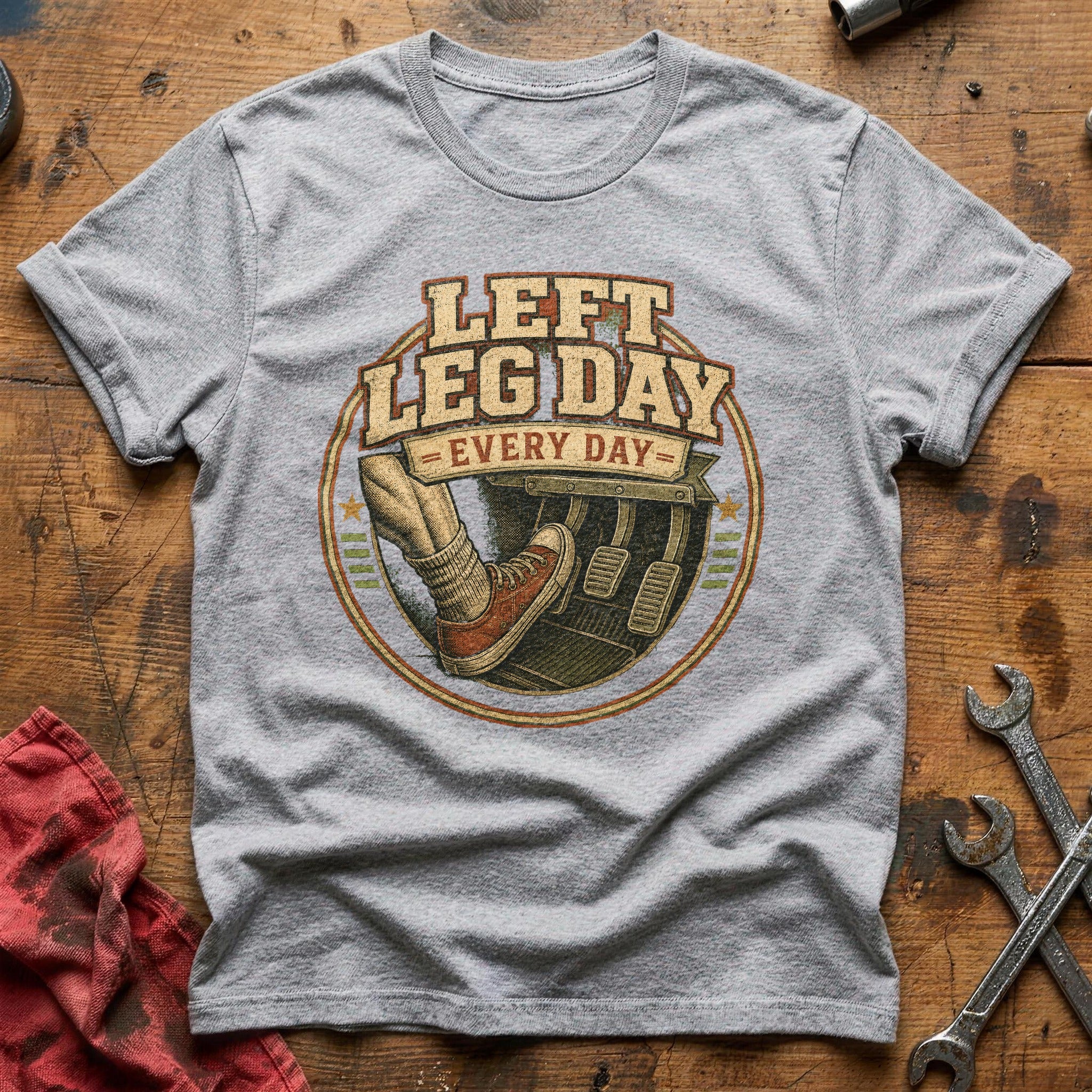 Left Leg Day T-Shirt - Sport Grey