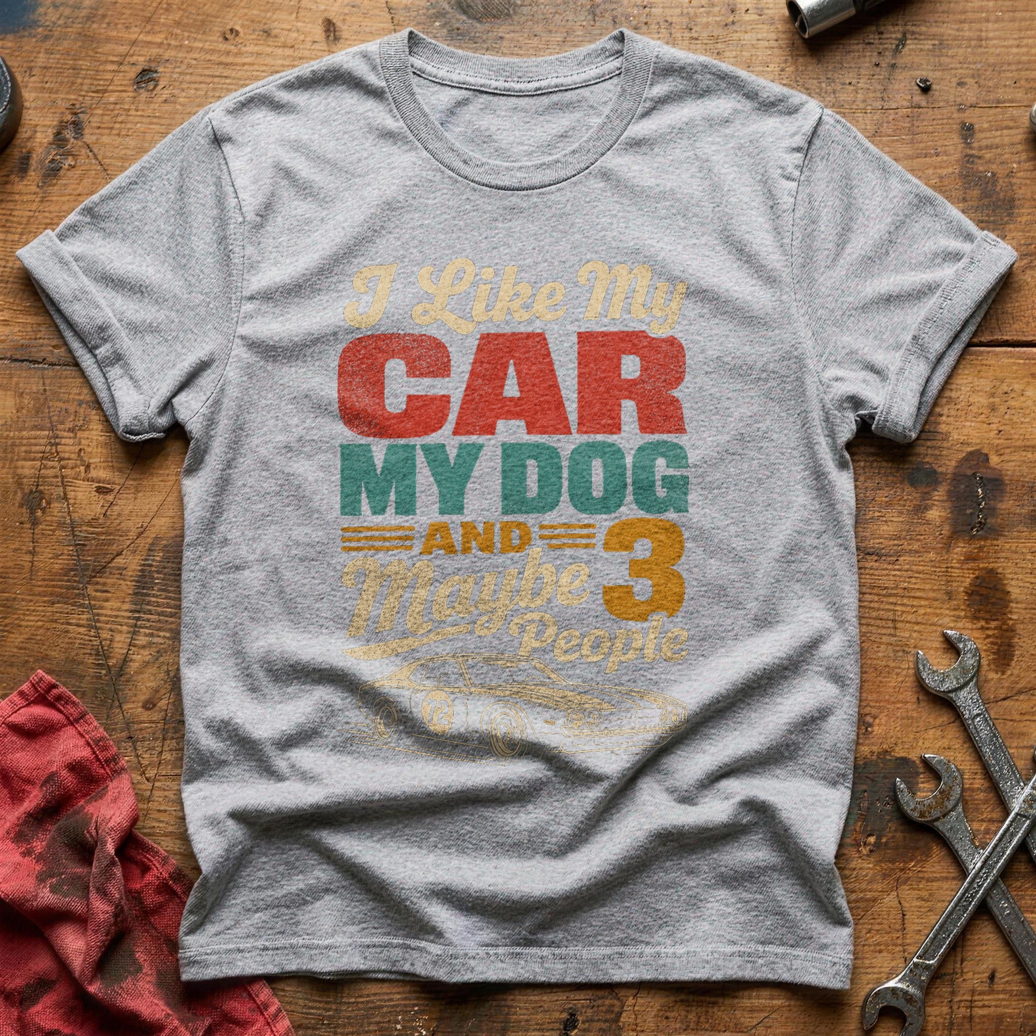 My Car, My Dog, 3 People T-Shirt - Sport Grey