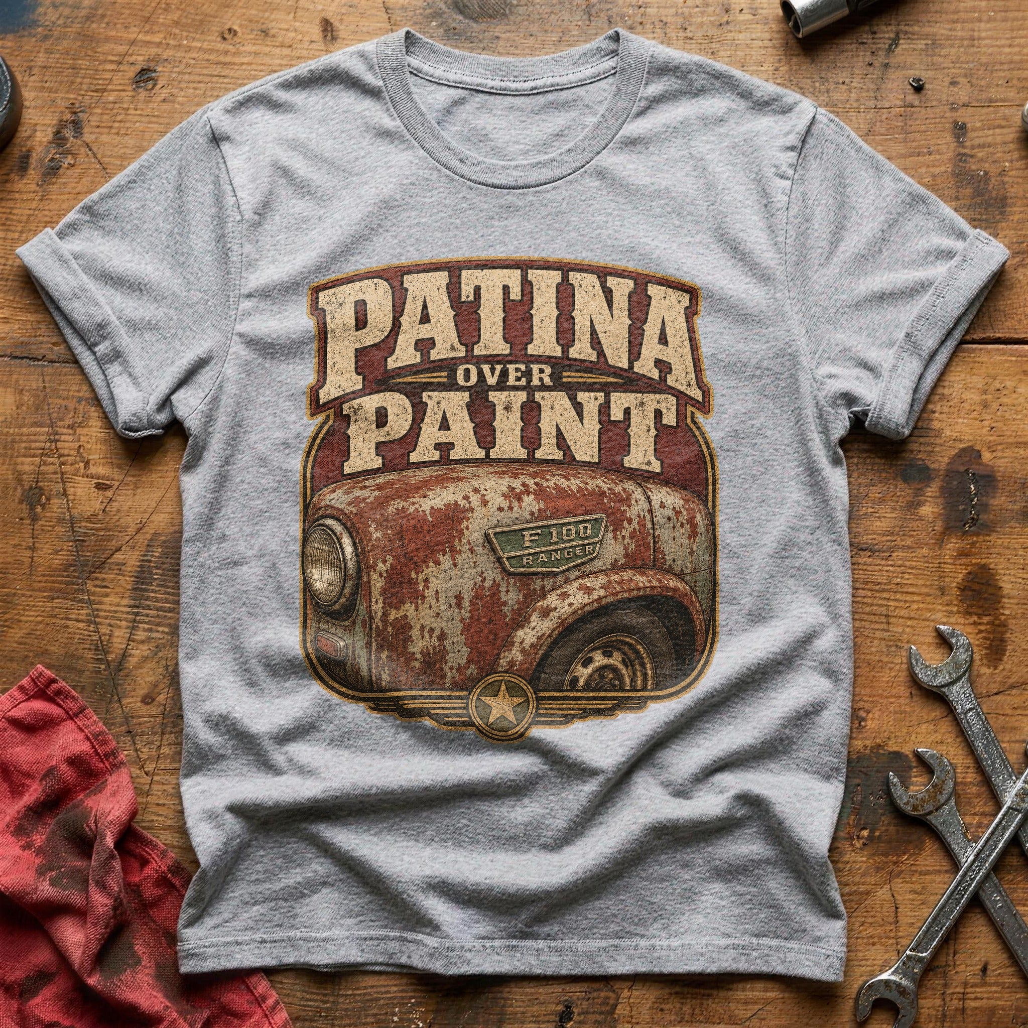 Patina Over Paint T-Shirt - Sport Grey
