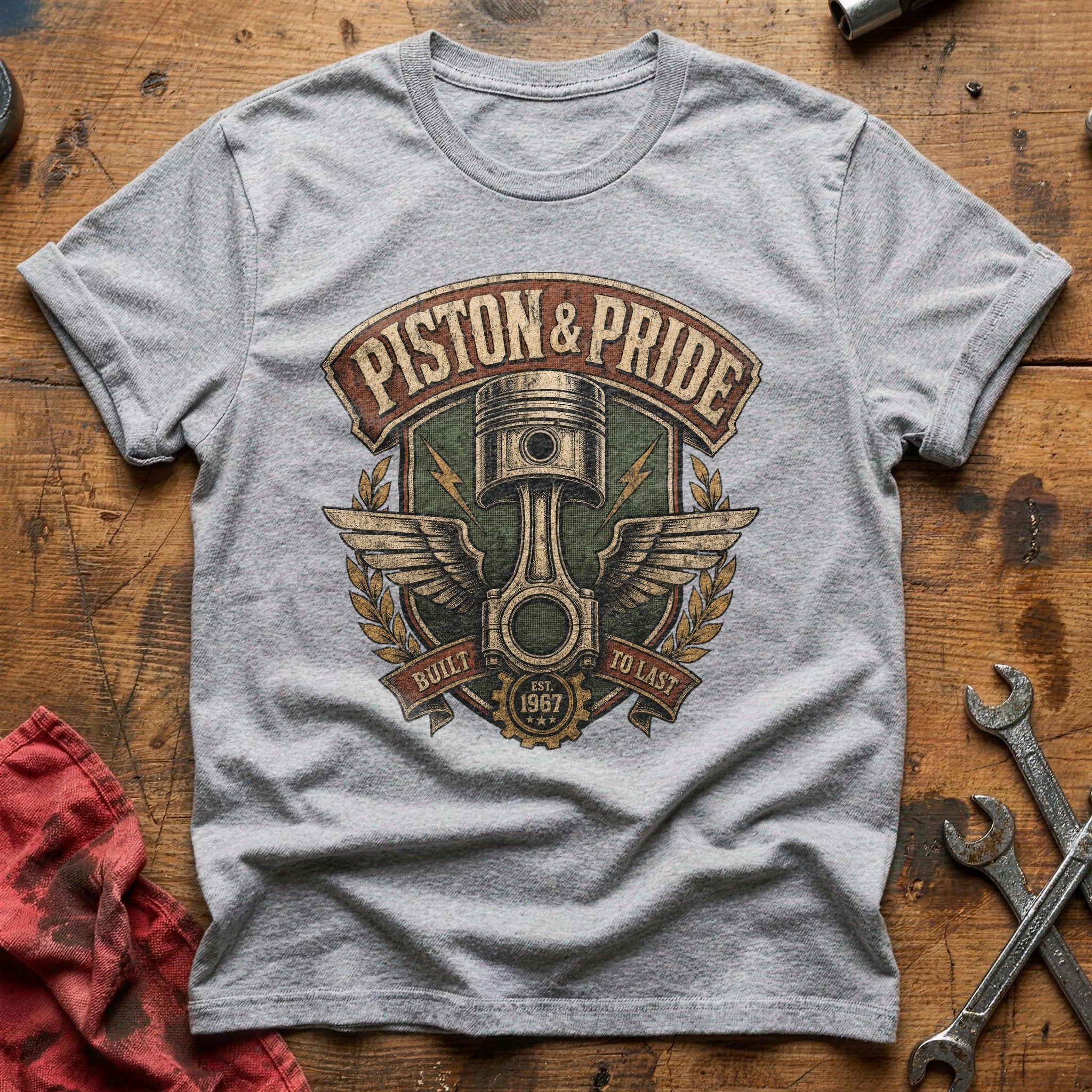 Piston & Pride T-Shirt - Sport Grey